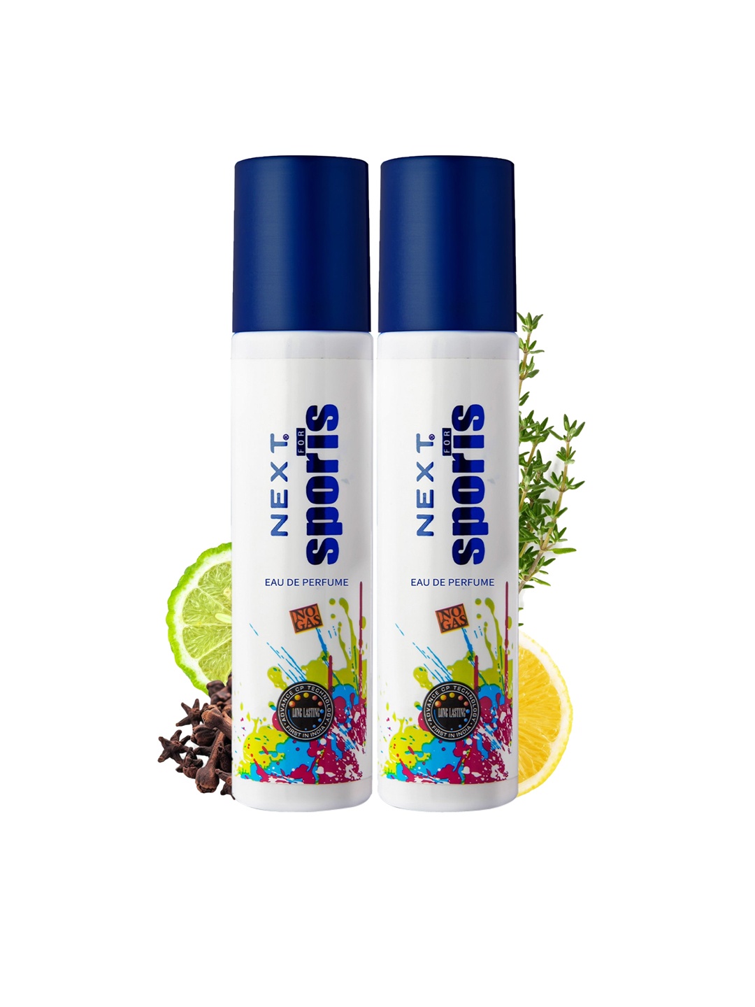 

NEXT CARE Set of 2 Sports Long Lasting Eau De Parfum - 120 ml each, White