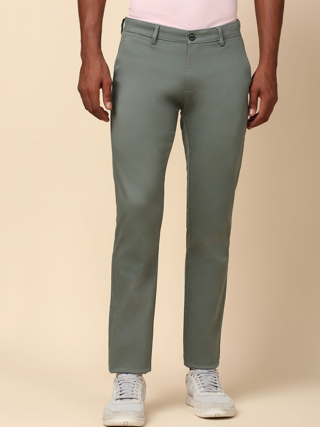 

Allen Solly Men Slim Fit Trousers, Green