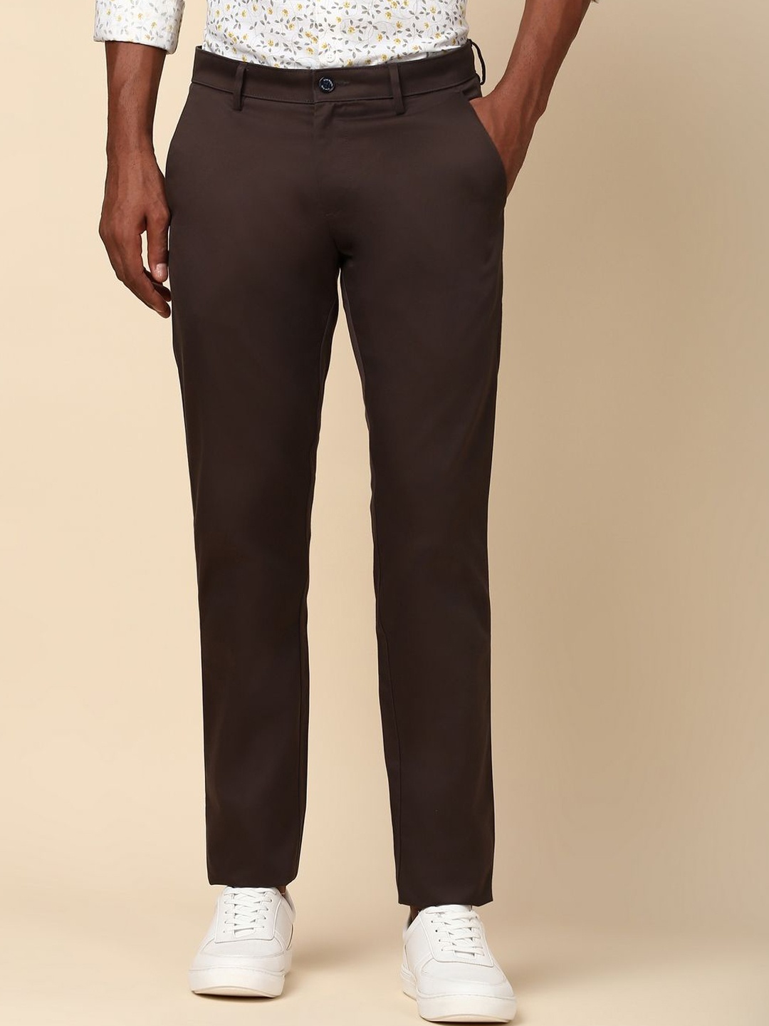 

Allen Solly Men Slim Fit Trousers, Brown