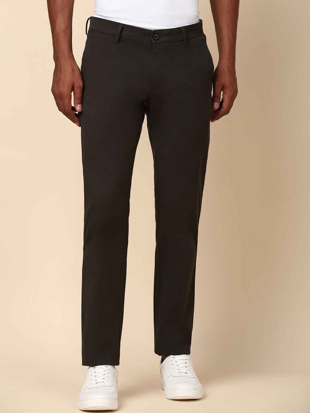 

Allen Solly Men Slim Fit Chinos Trousers, Brown