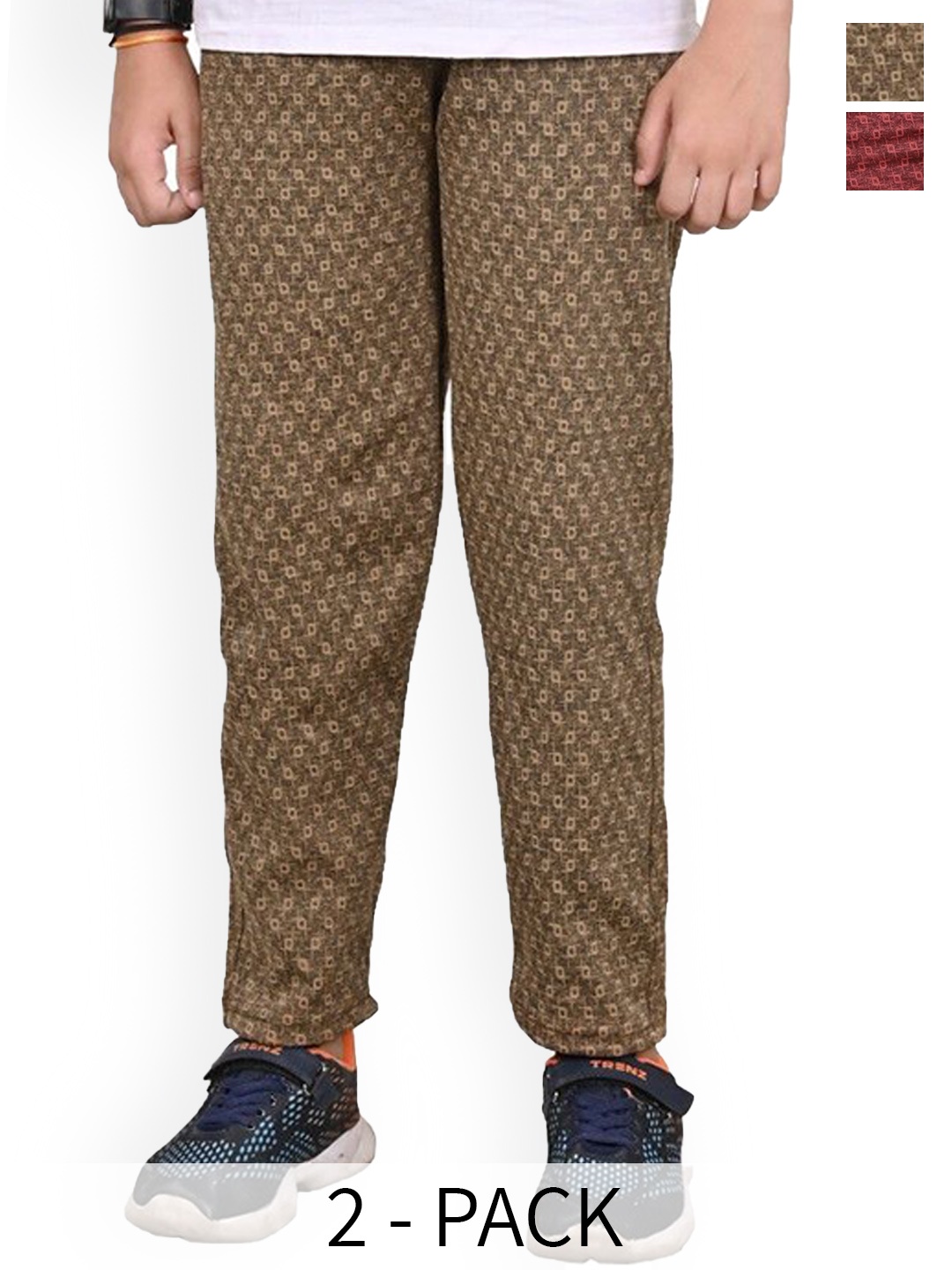 

BAESD Boys Pack Of 2 Checked Track Pants, Red