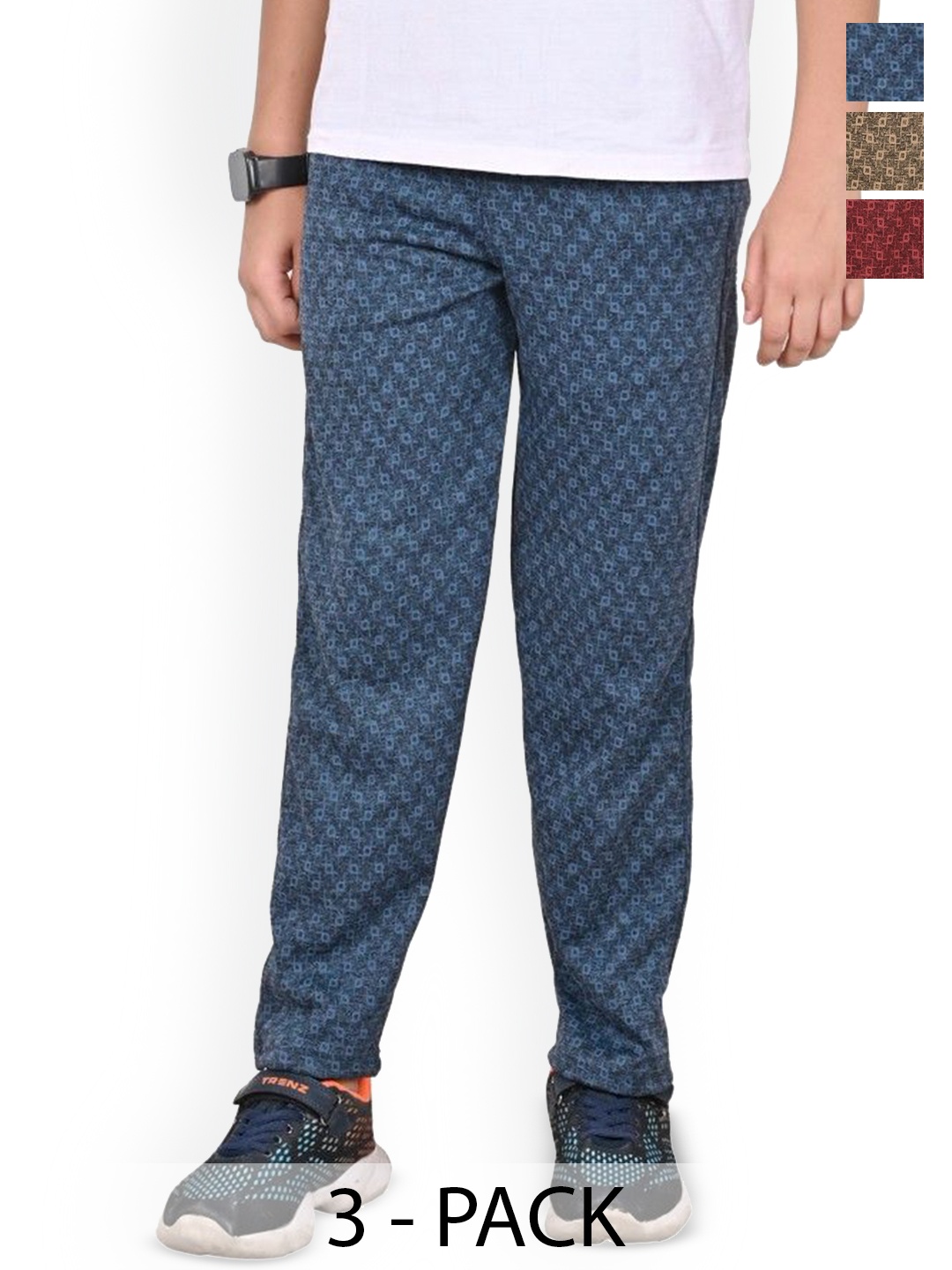 

BAESD Boys Pack Of 3 Mid-Rise Track Pants, Blue