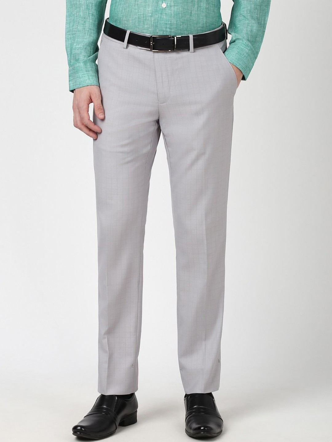 

Peter England Elite Men Slim Fit Trousers, Grey