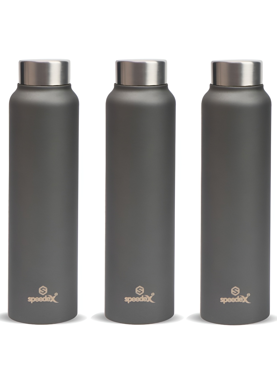 

Speedex Grey Set of 3 Stainless Steel Solid Water Bottle