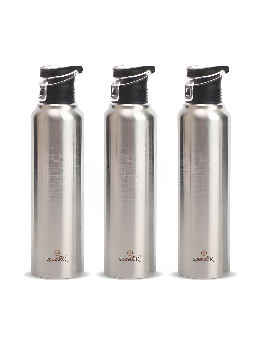 

Speedex Silver-Toned Set of 3 Stainless Steel Solid Water Bottle