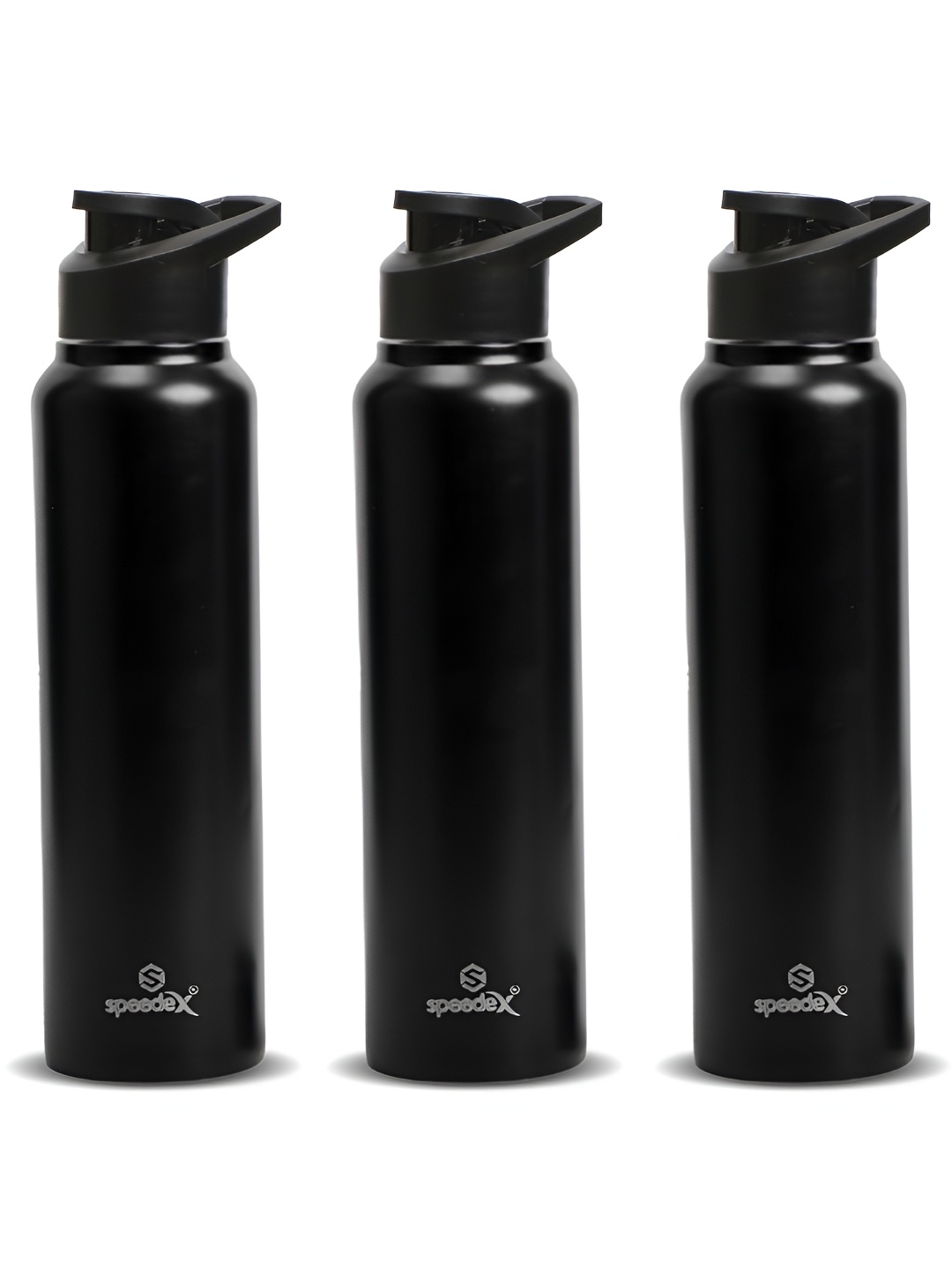 

Speedex Black Set of 3 Stainless Steel Solid Water Bottle