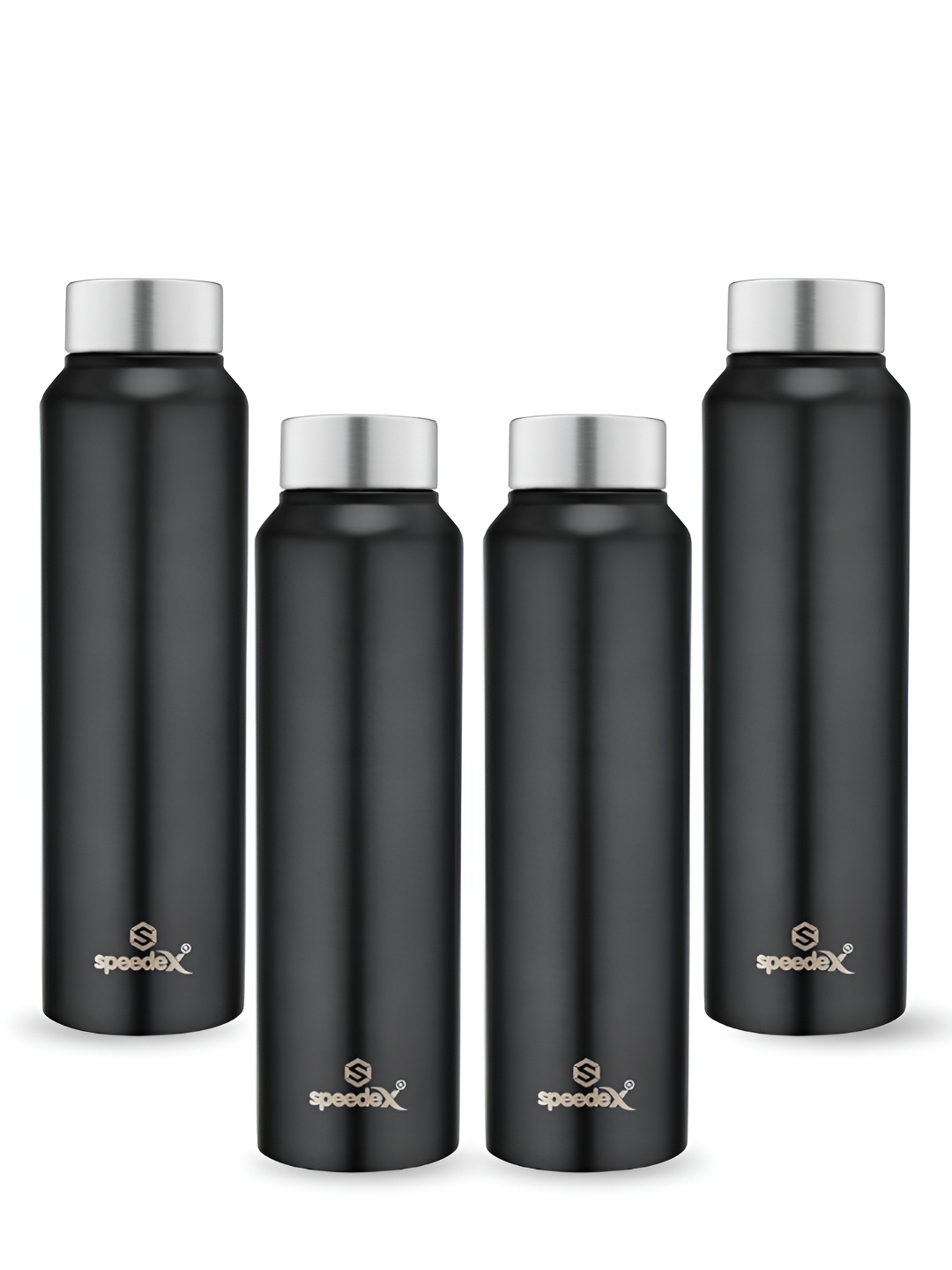

Speedex Black Set of 4 Stainless Steel Solid Water Bottle