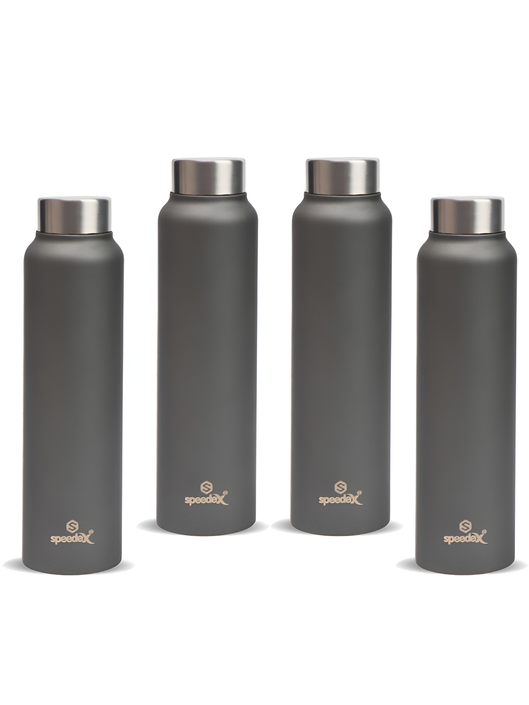 

Speedex Grey Set of 4 Stainless Steel Solid Water Bottle
