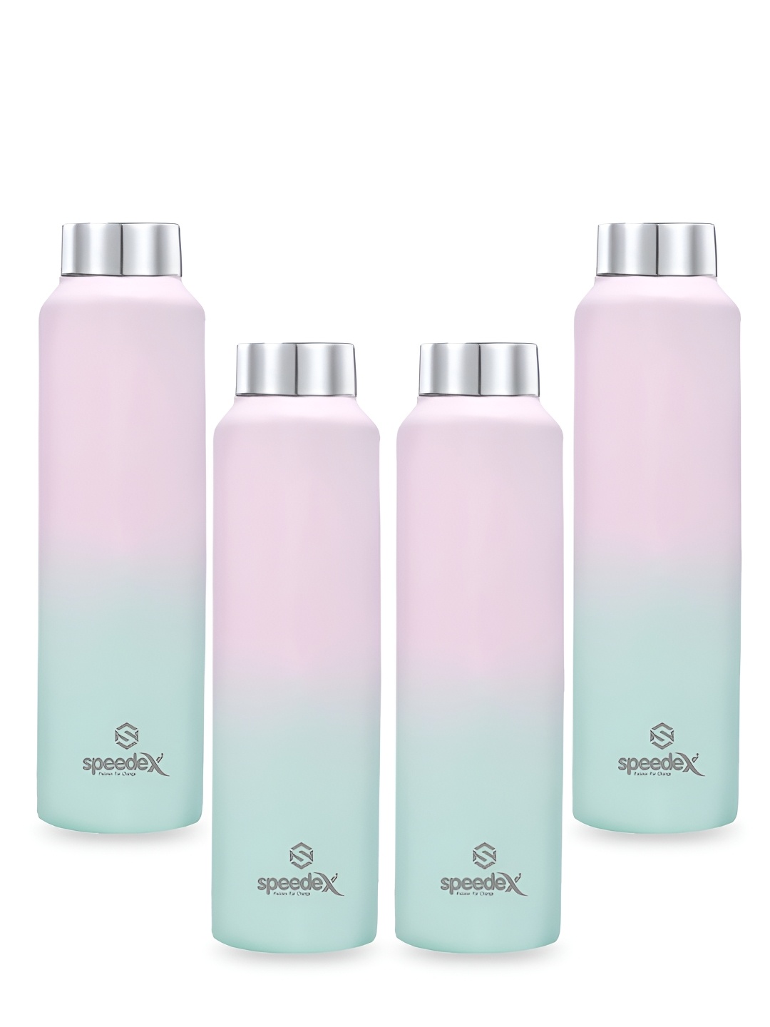 

Speedex Multicoloured Set of 4 Stainless Steel Solid Water Bottle, Multi