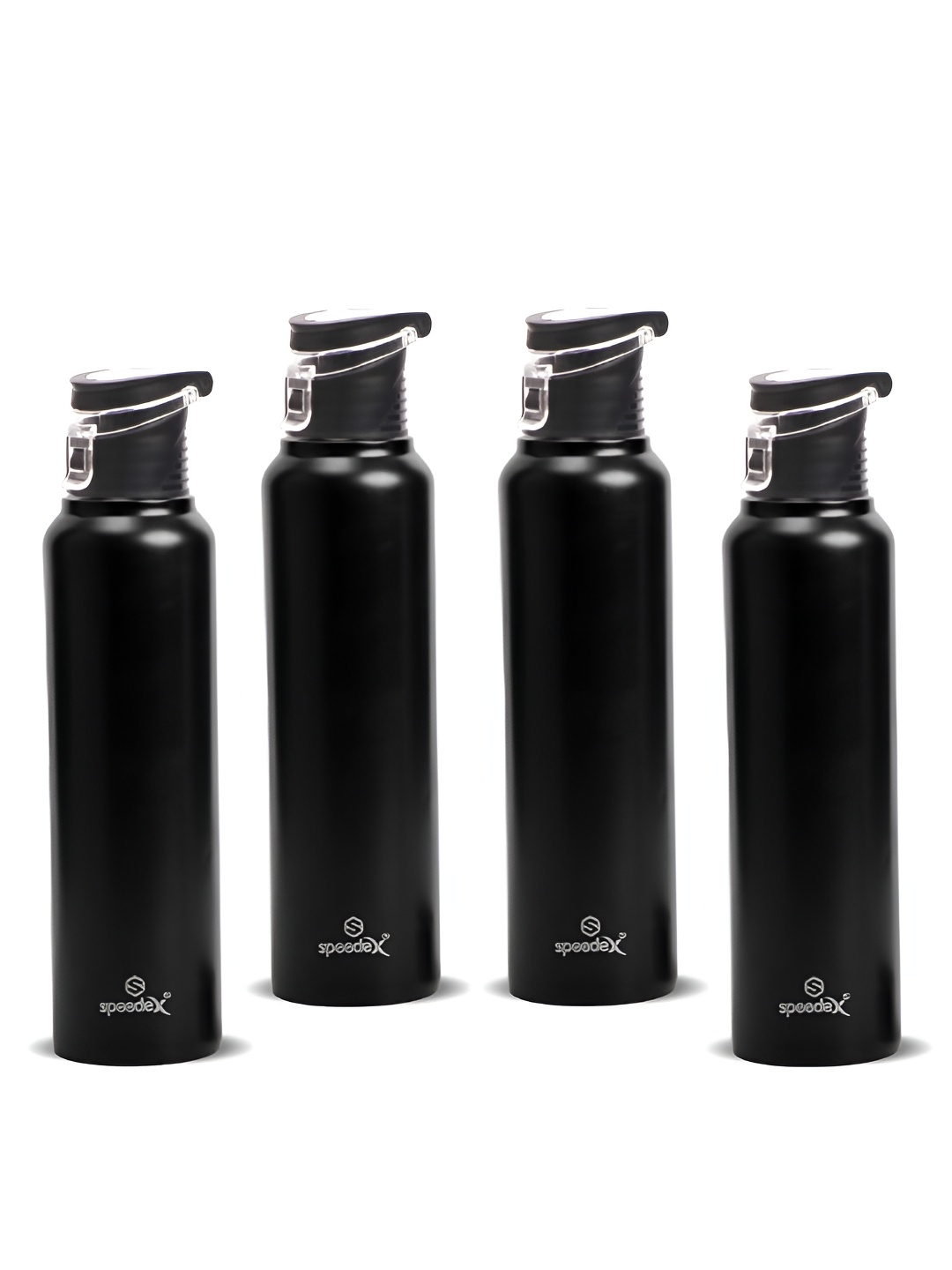 

Speedex Black Set of 4 Stainless Steel Solid Water Bottle
