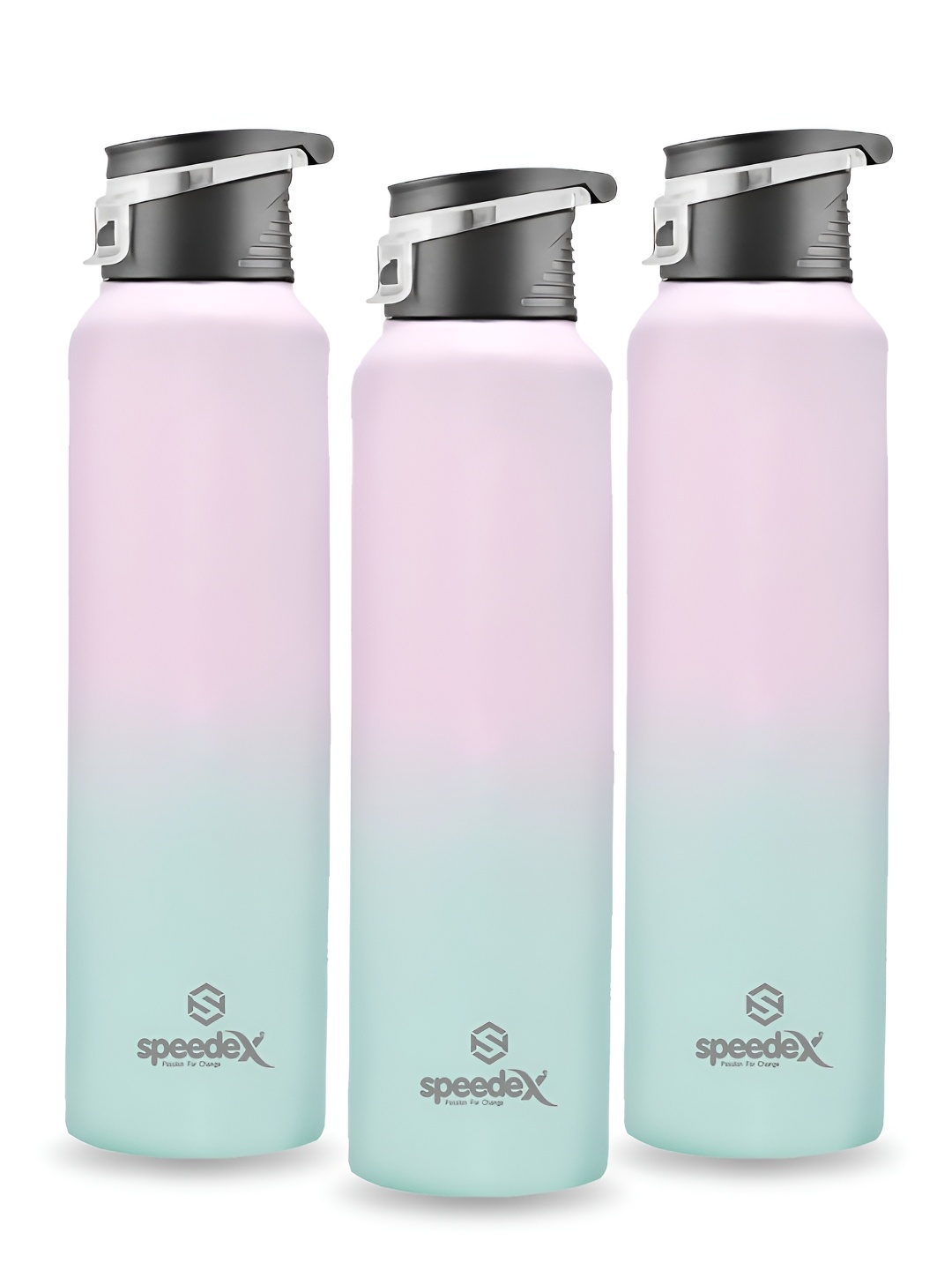 

Speedex Multicoloured Set of 3 Stainless Steel Solid Water Bottle, Multi