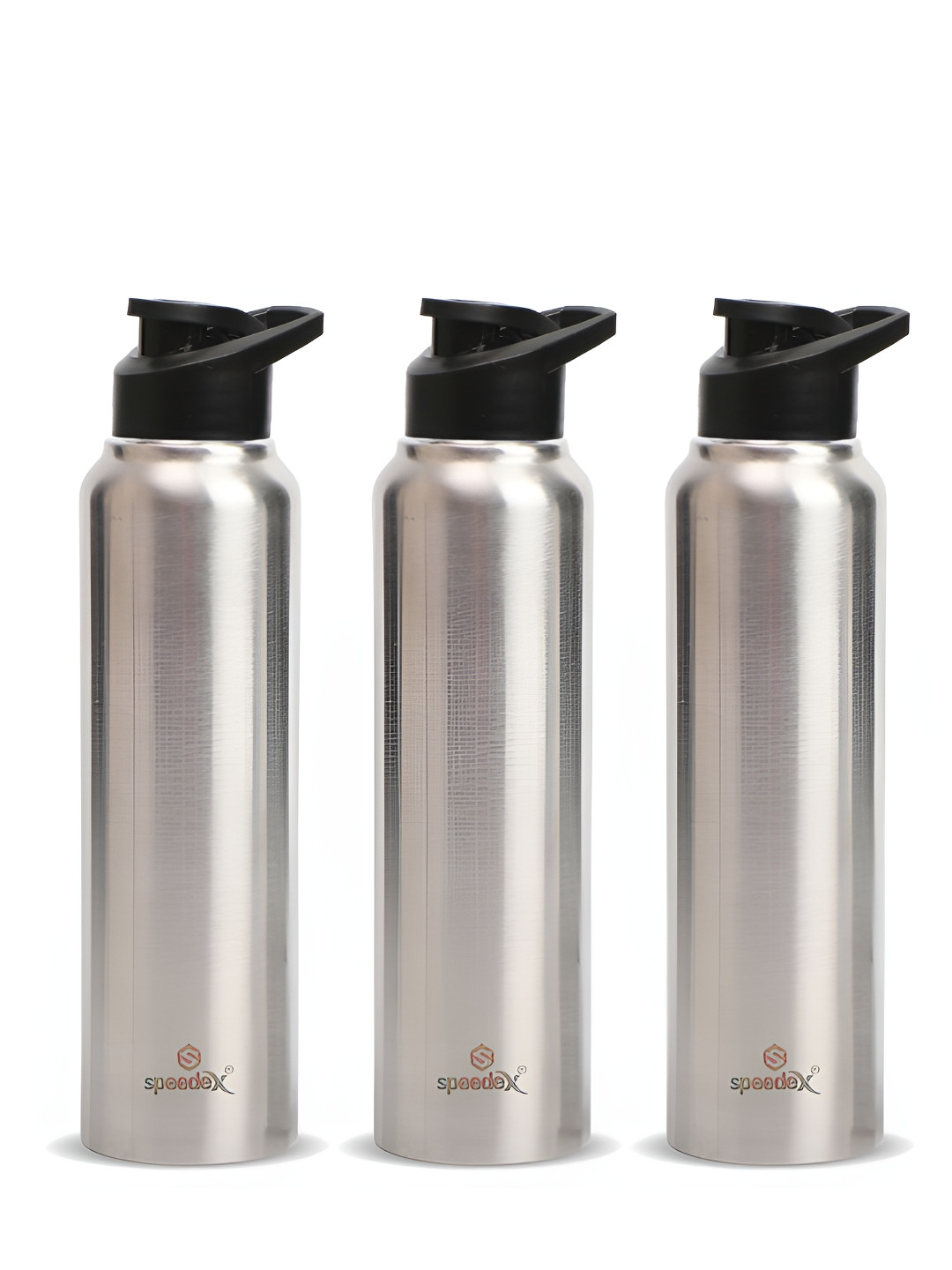

Speedex Silver-Toned Set of 3 Stainless Steel Solid Water Bottle