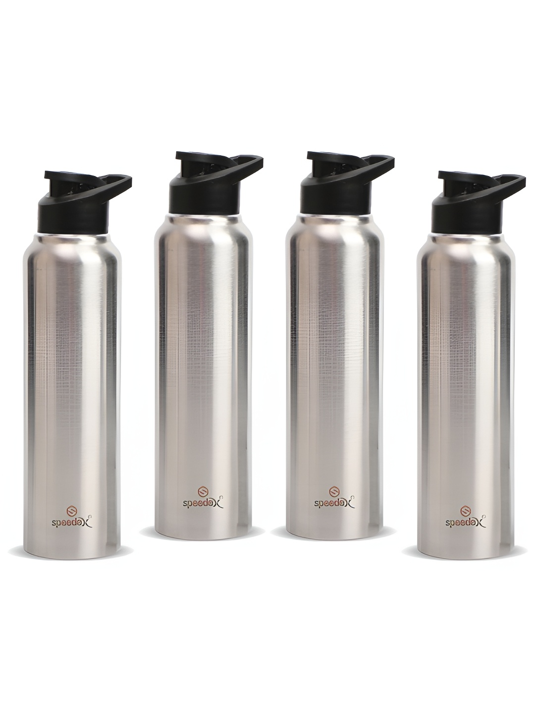 

Speedex Silver-Toned Set of 4 Stainless Steel Solid Water Bottle