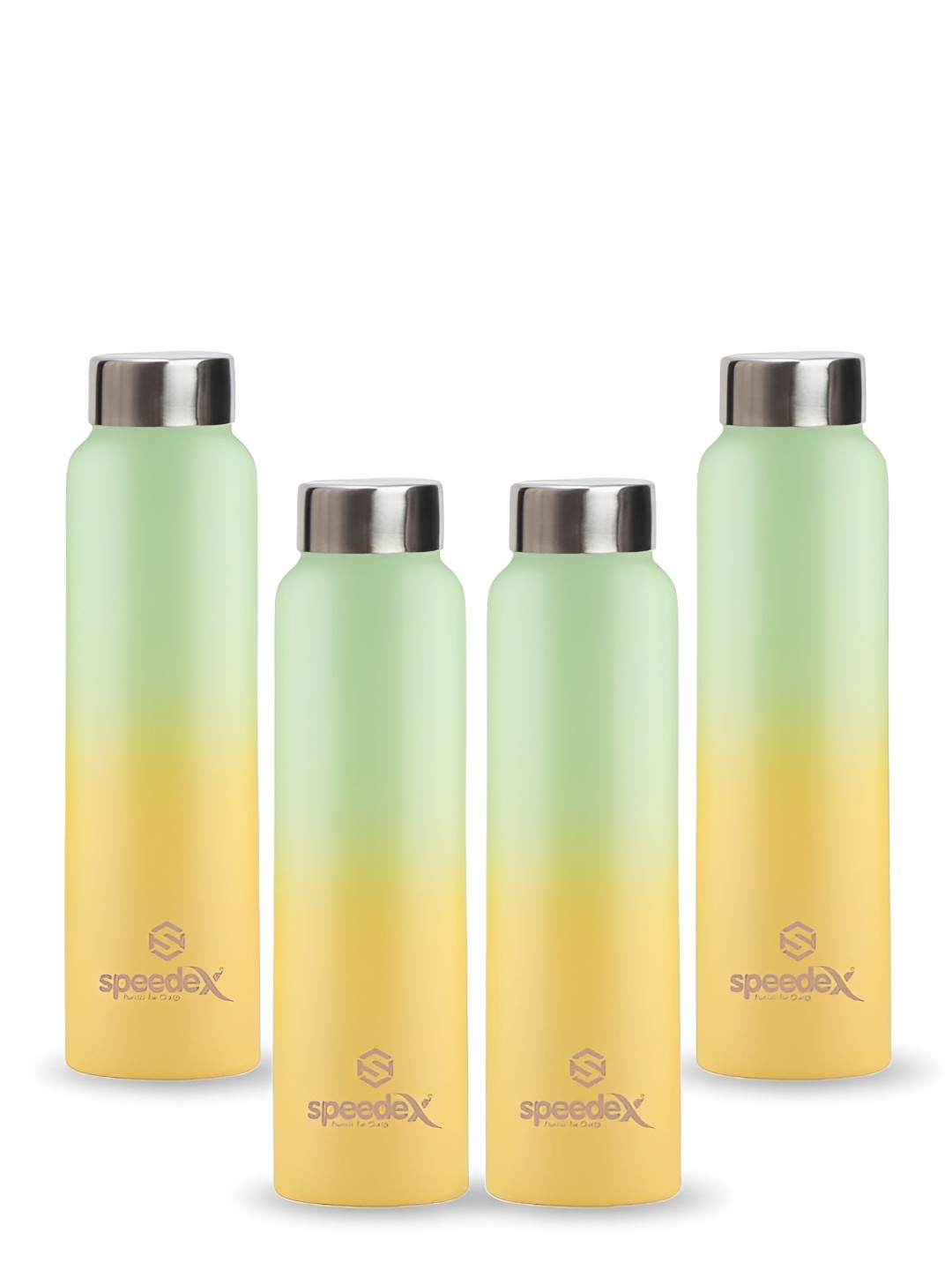 

Speedex Lime Green Set of 4 Stainless Steel Solid Water Bottle