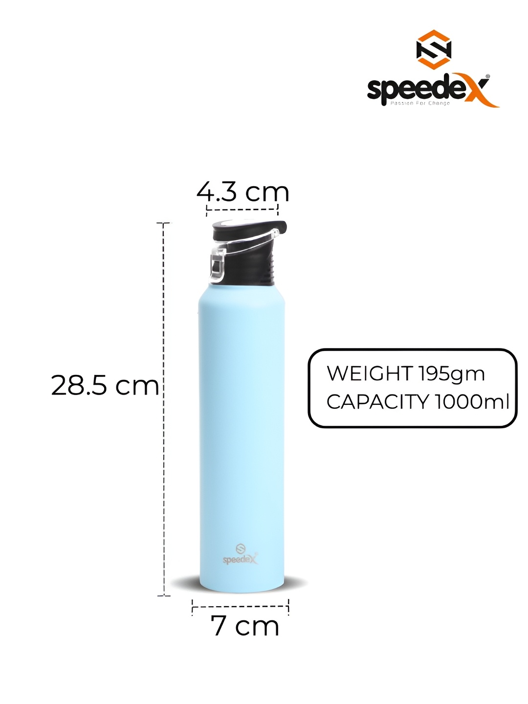 

Speedex Blue Set of 4 Stainless Steel Solid Water Bottle