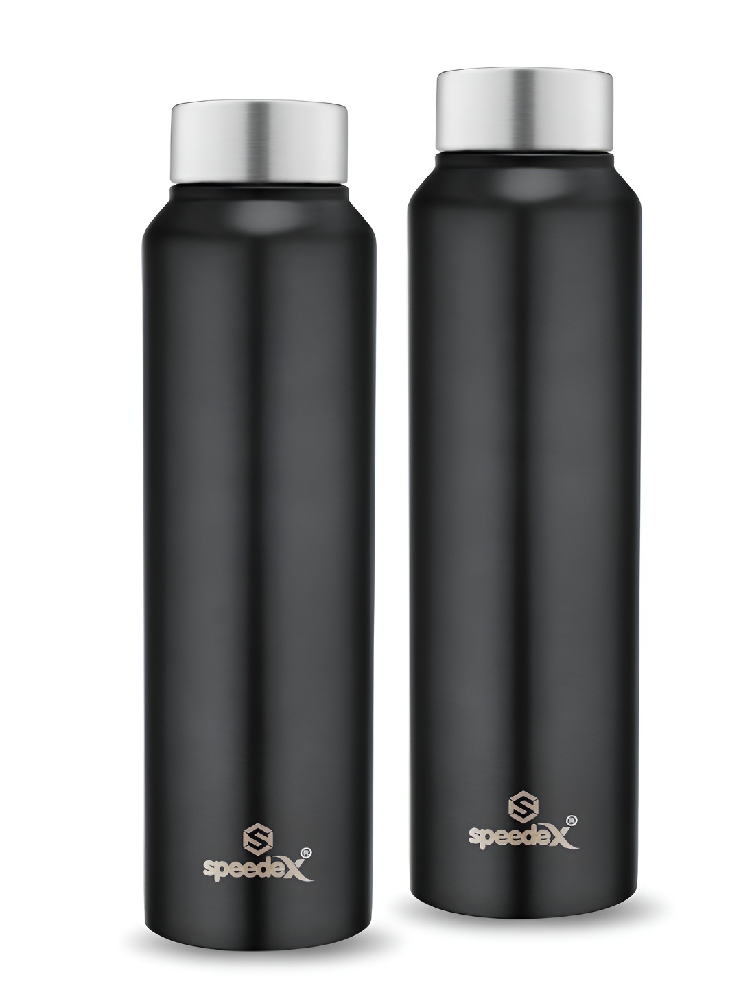 

Speedex Black Set of 2 Stainless Steel Solid Water Bottle