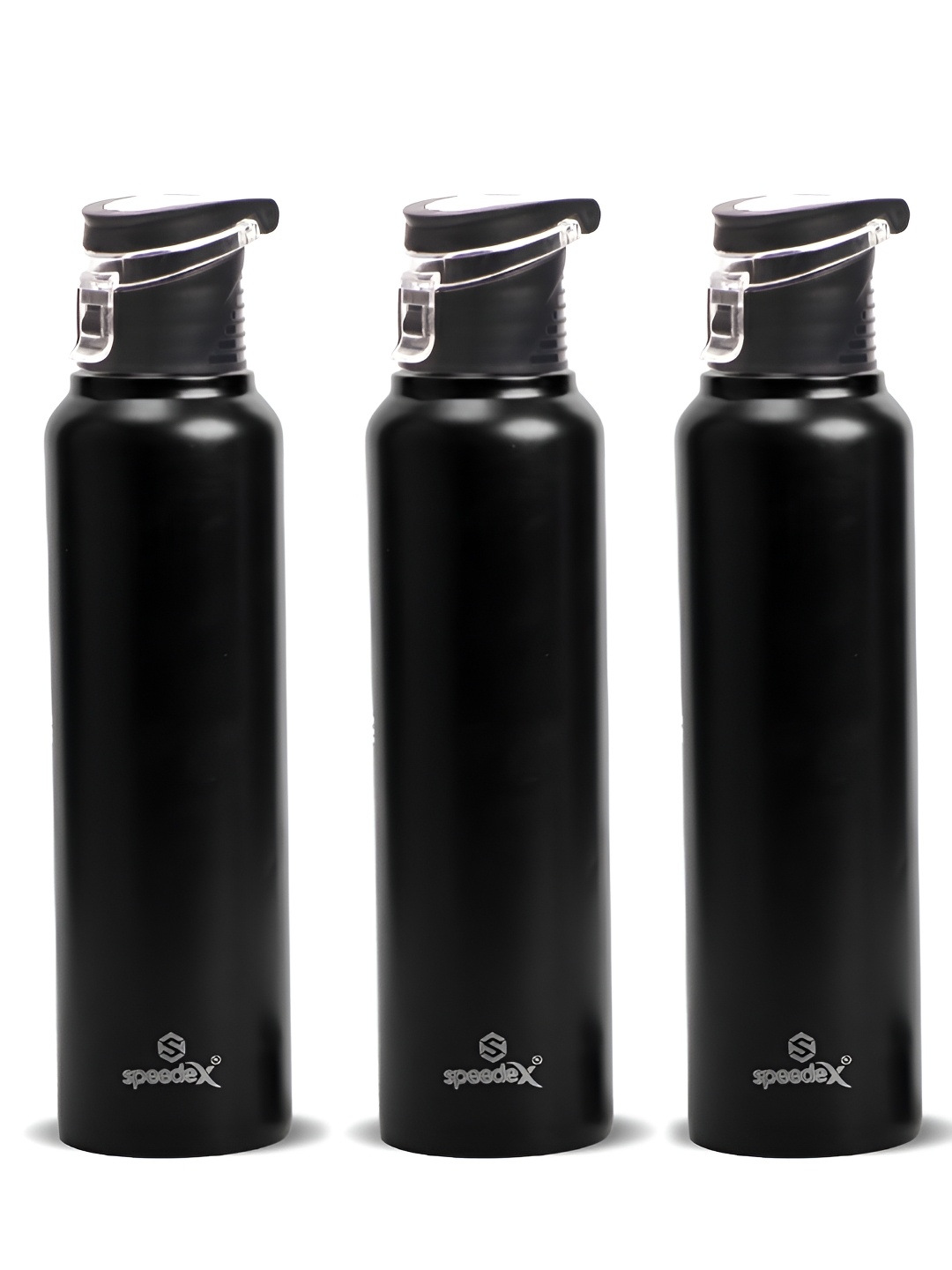 

Speedex Black Set of 3 Stainless Steel Solid Water Bottle