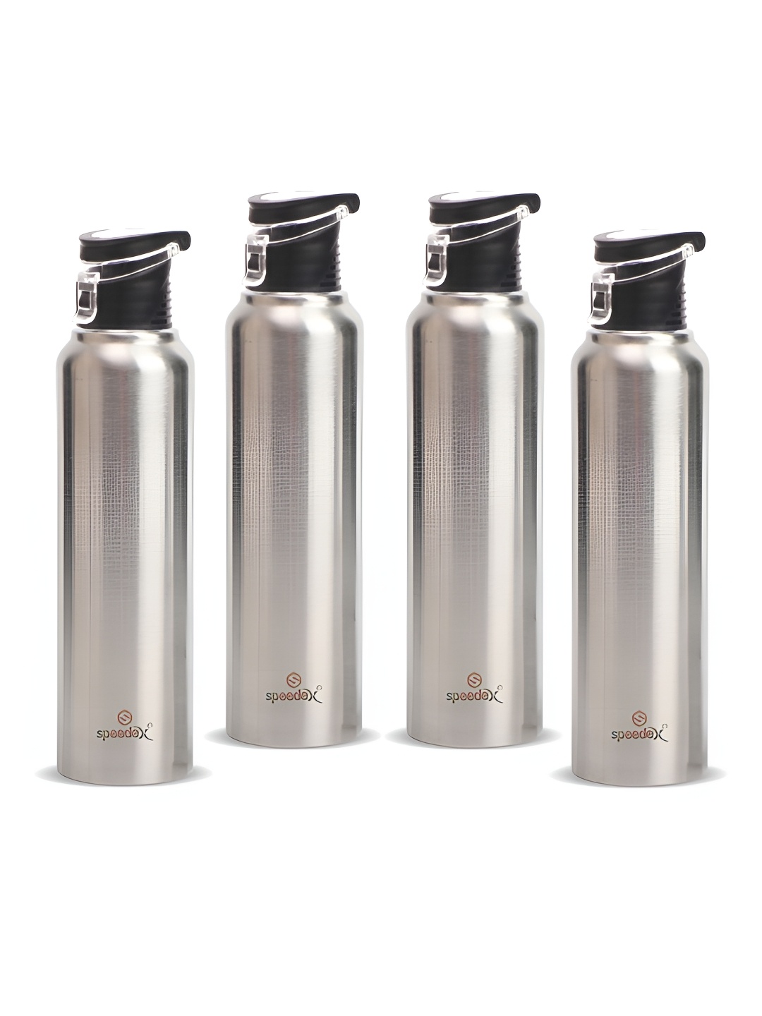 

Speedex Silver-Toned Set of 4 Stainless Steel Solid Water Bottle