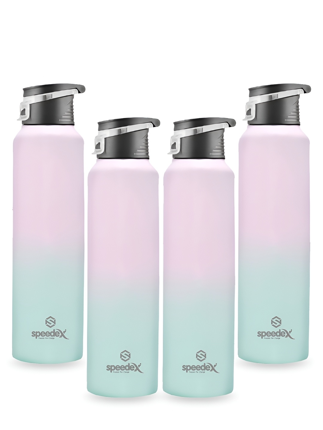 

Speedex Multicoloured Set of 4 Stainless Steel Solid Water Bottle, Multi