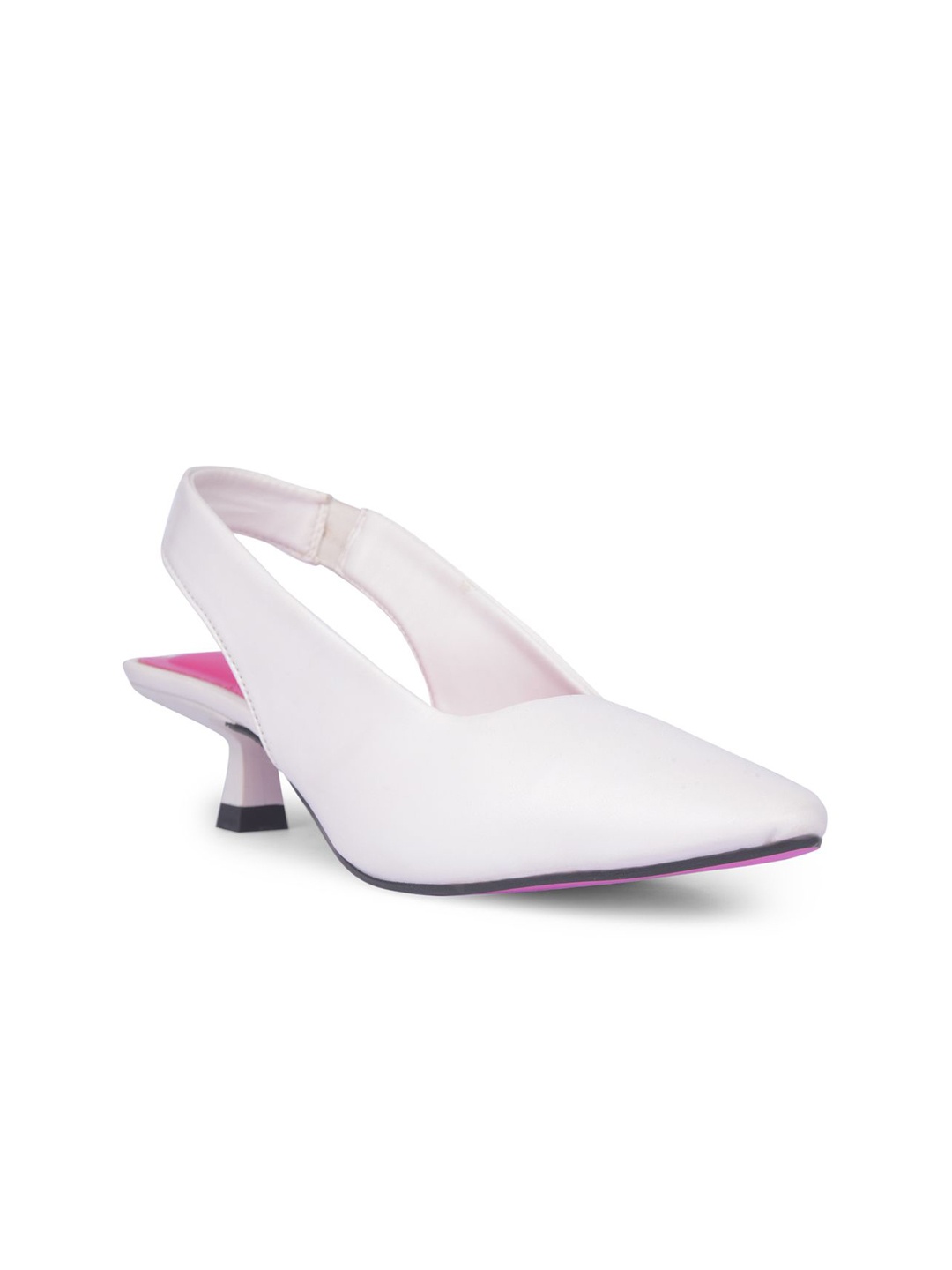 

Bata Pointed Toe Kitten Heeled Pumps, White