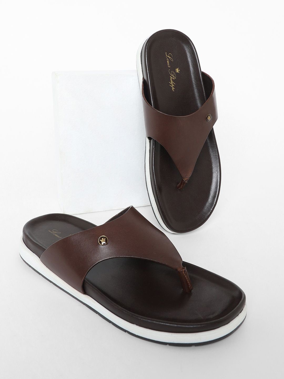 

Louis Philippe Men PU Comfort Sandals, Brown
