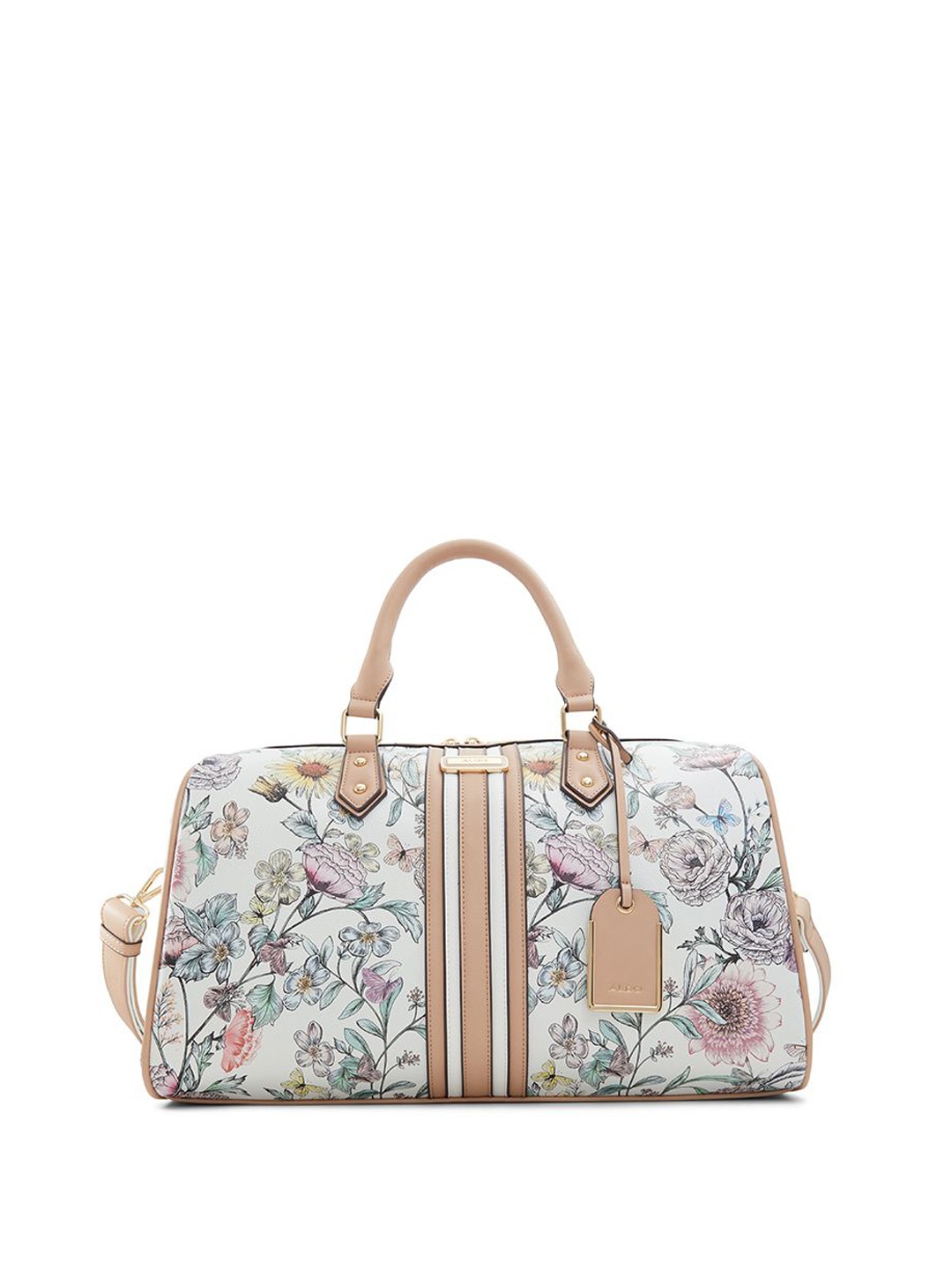 

ALDO Floral Printed Bowling Satchel Bag, White