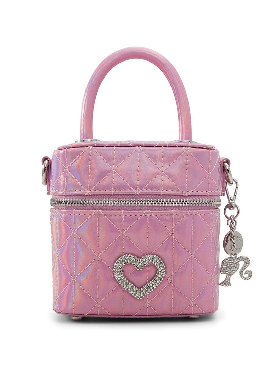 

ALDO Structured Embellished Textured Handheld Bag, Pink