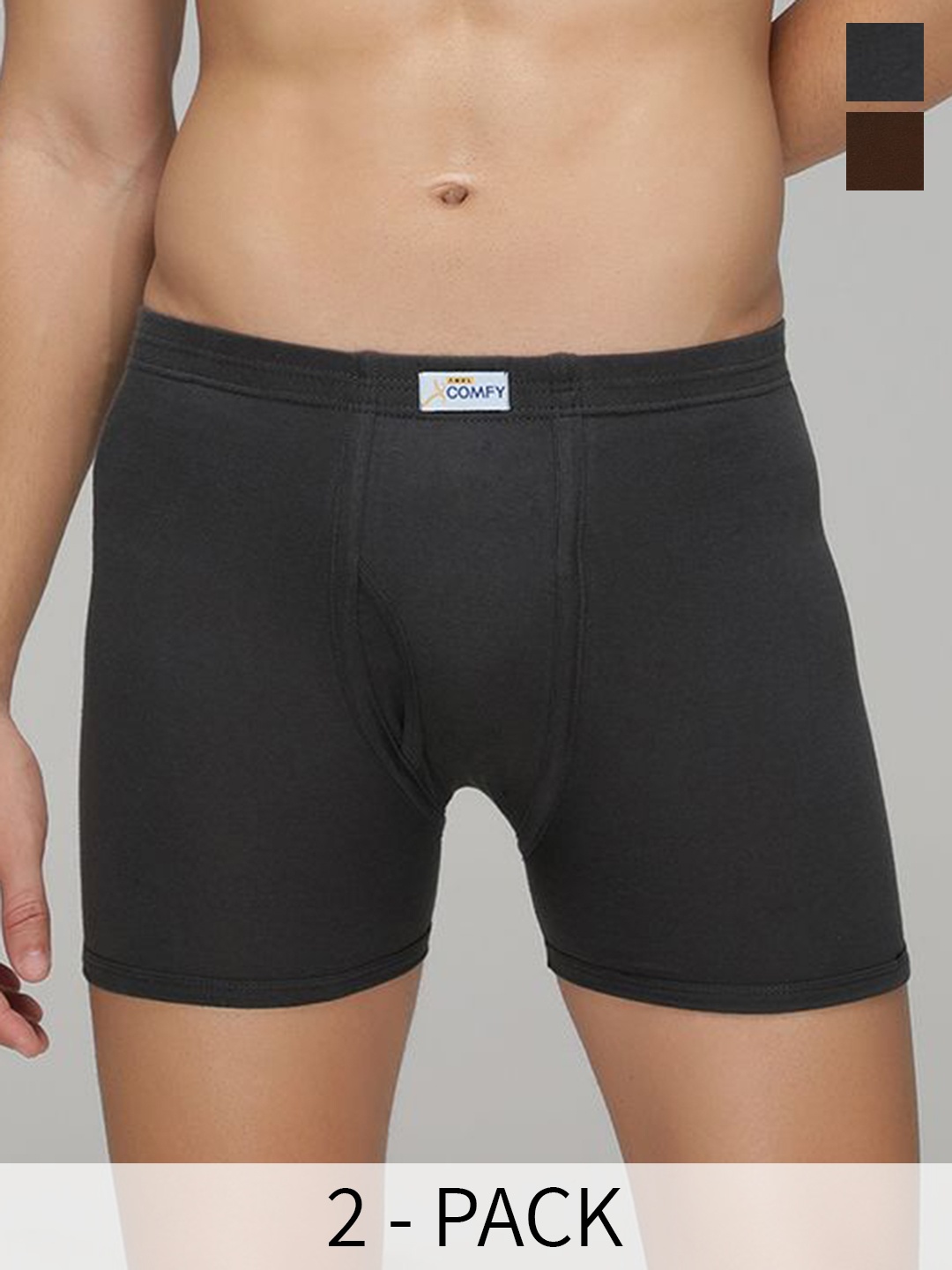 

AMUL COMFY Pack Of 2 Assorted Cotton Mid-Rise Trunk AC-TR-FCTRIE-MULTI2-S-2PC