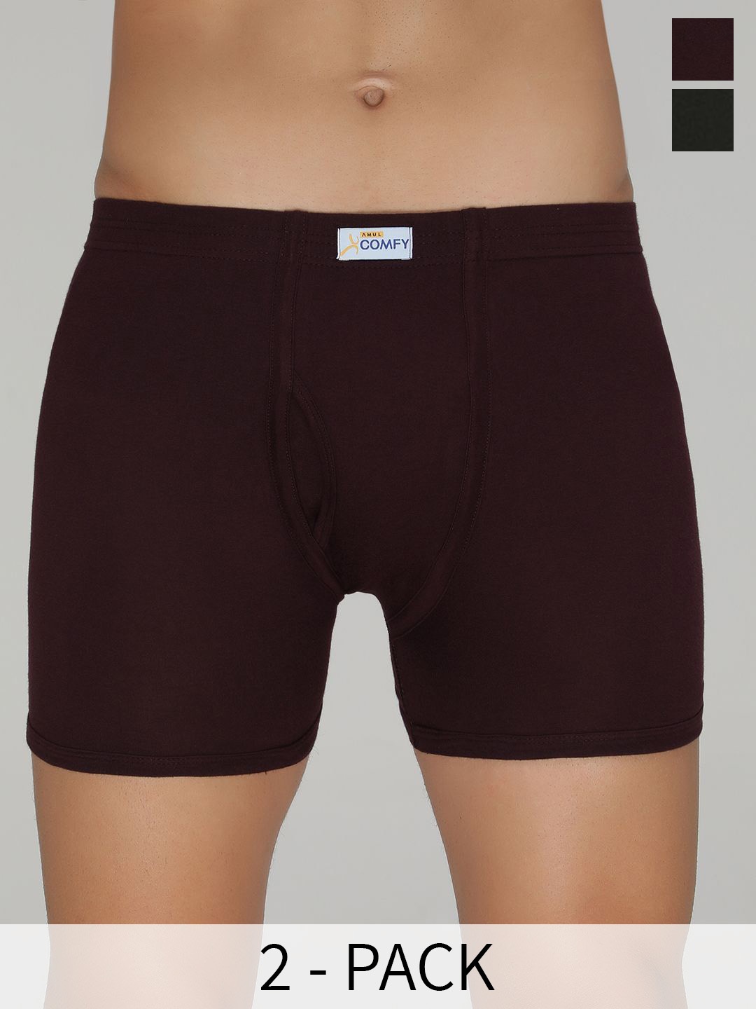 

AMUL COMFY Men Pack Of 2 Pure Cotton Trunk AC-TR-FCTRIE-MULTI4-XS-2PC, Assorted