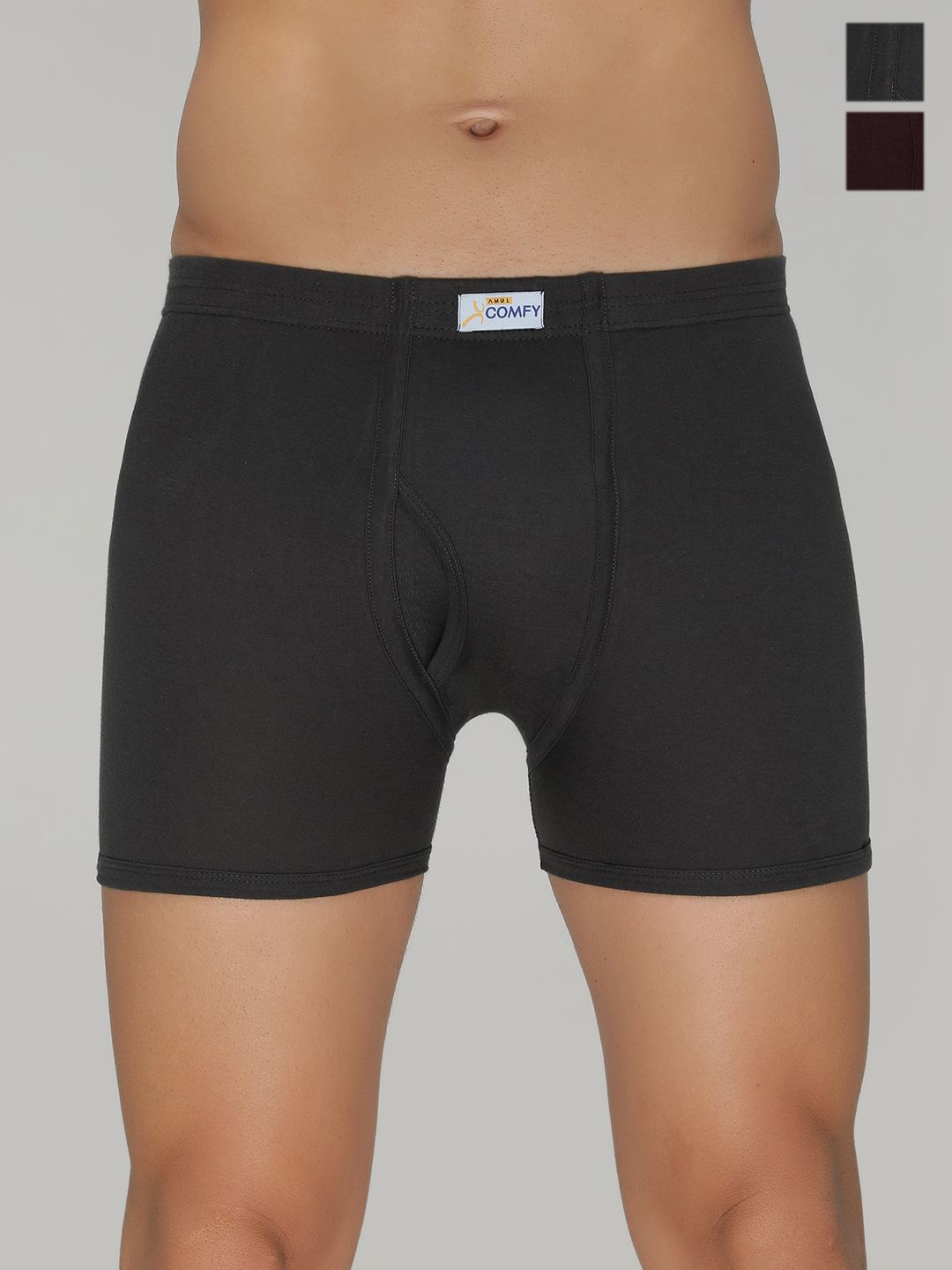 

AMUL COMFY Men Pack Of 2 Pure Cotton Trunks AC-TR-FCTRIE-MULTI5-S-2PC, Black