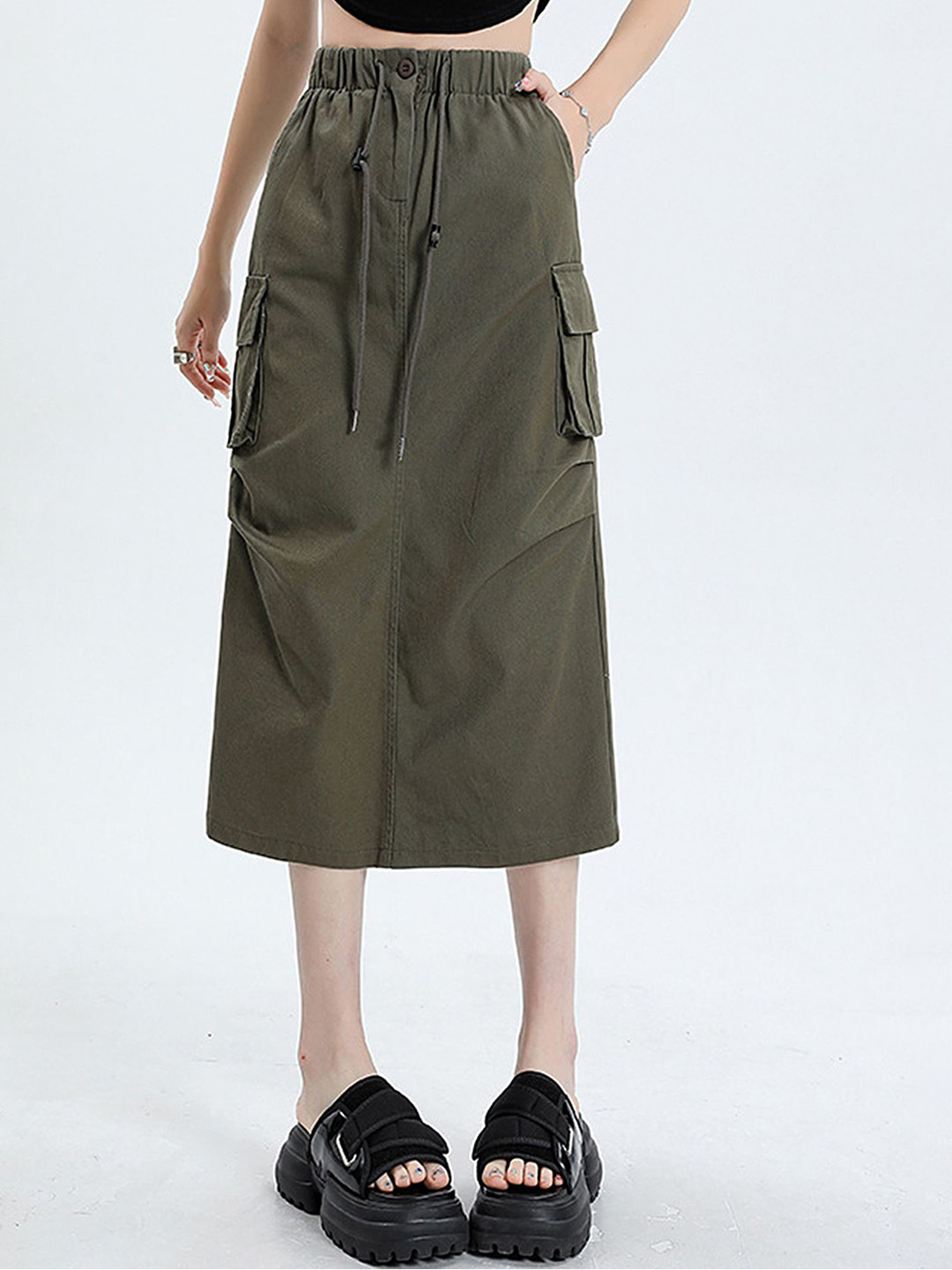 

LULU & SKY Women Mid-Rise Mid Length Skirt, Green