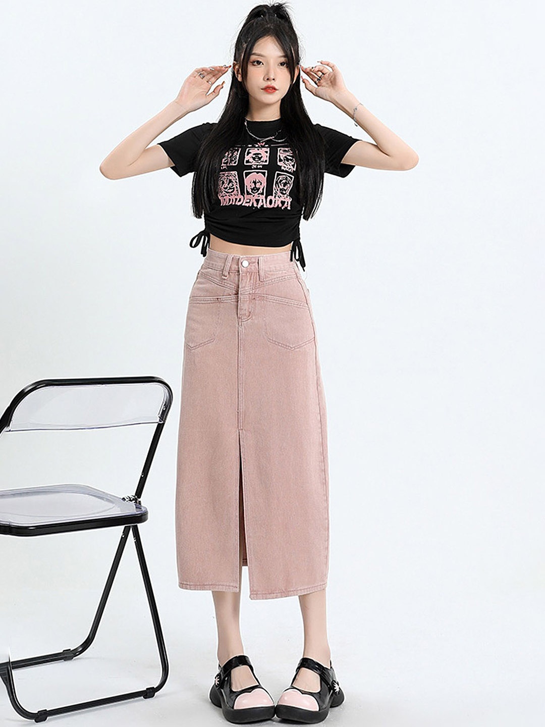 

LULU & SKY A-Line Midi Skirts, Pink