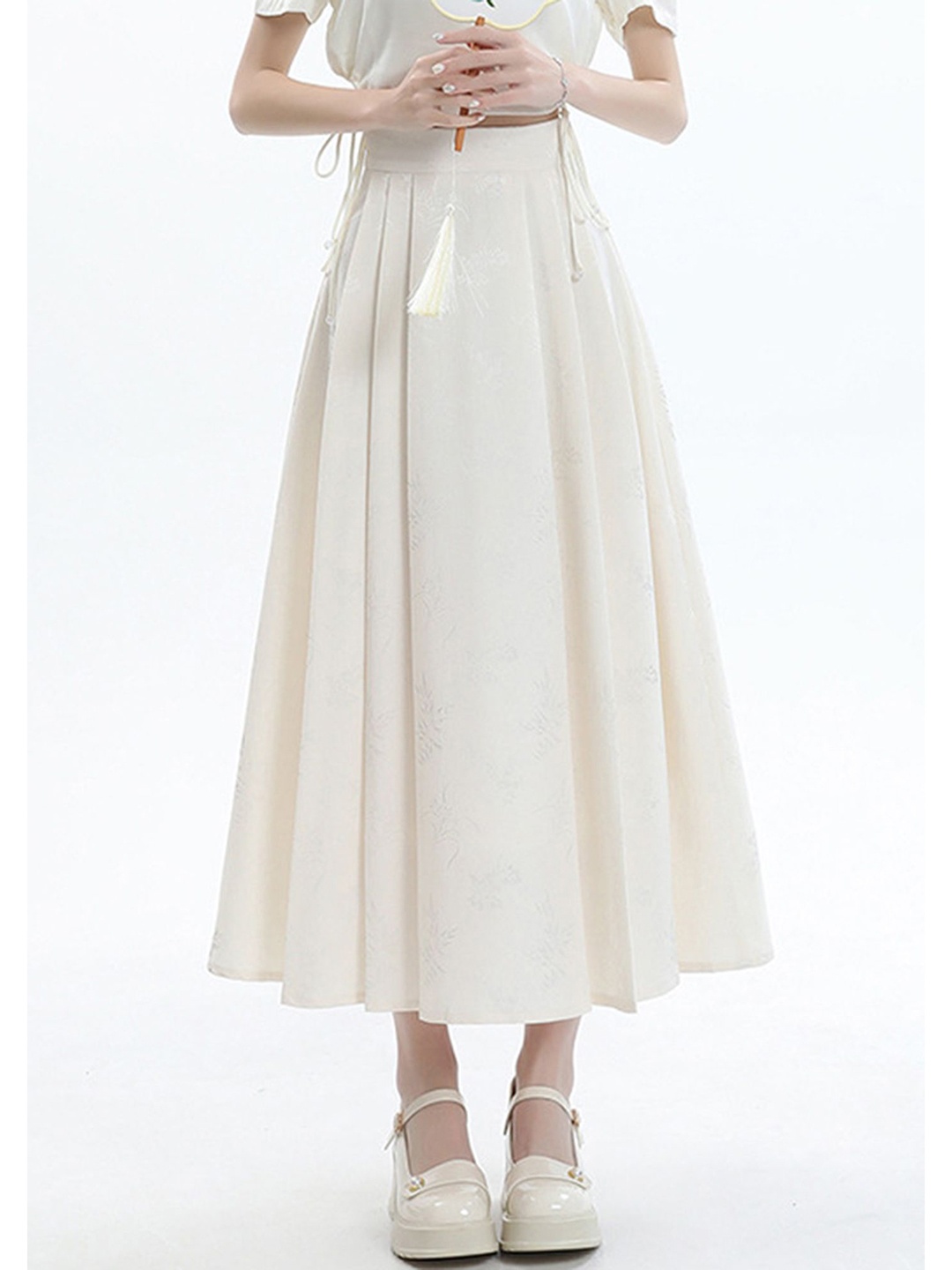 

LULU & SKY A-line Midi Skirts, Beige