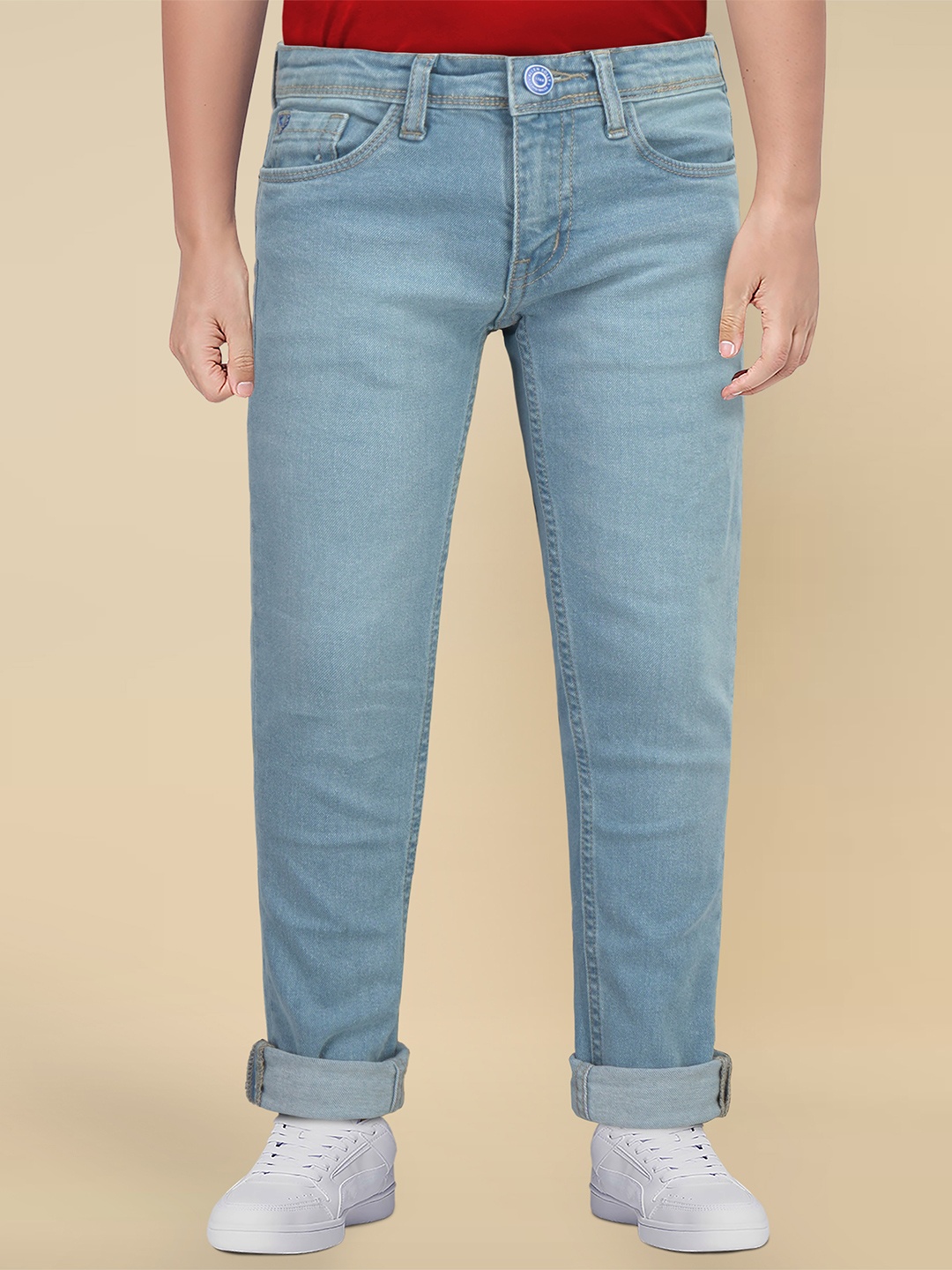 

Allen Solly Junior Boys Skinny Fit Heavy Fade Jeans, Blue
