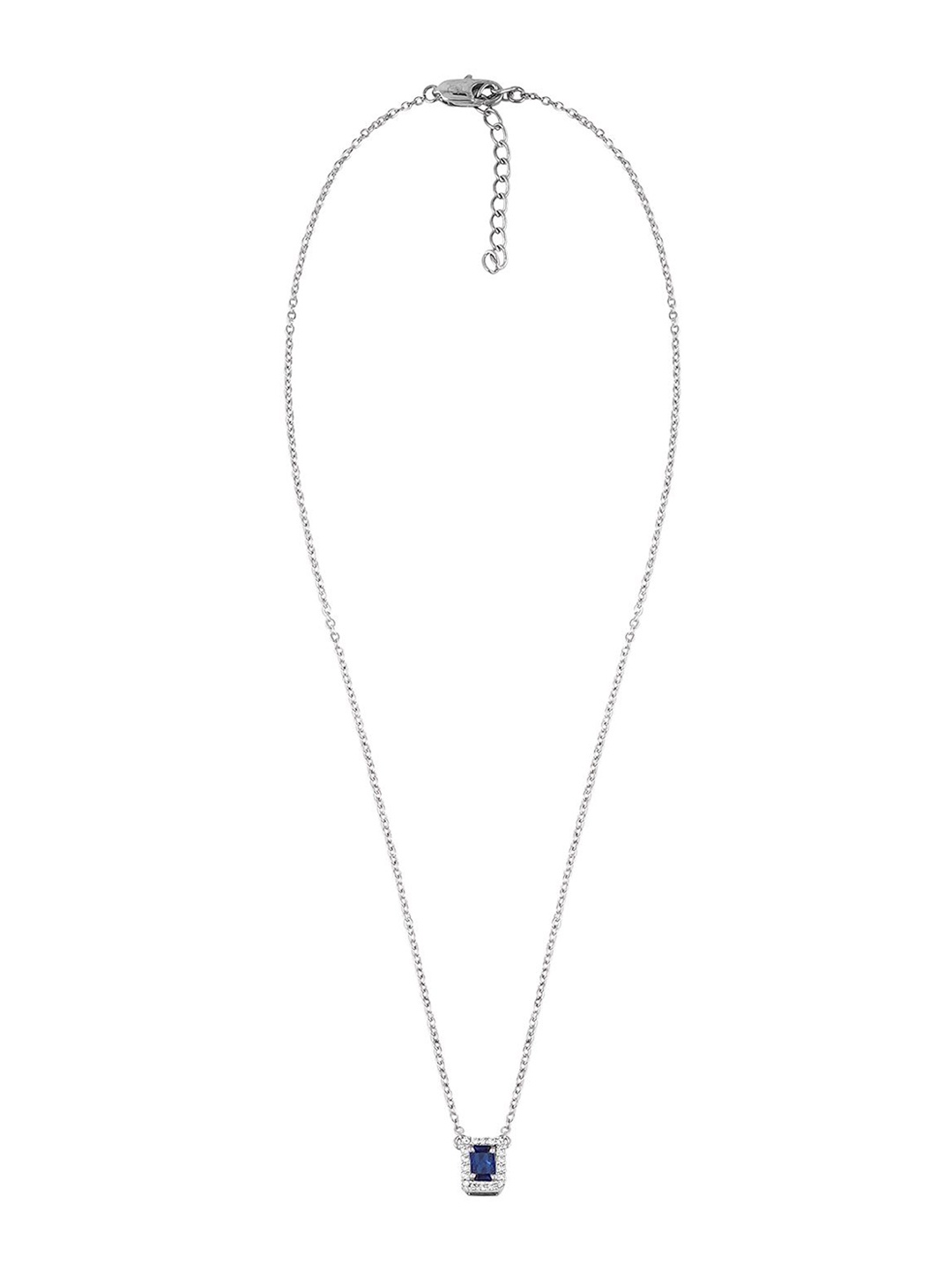 

Juicy Couture Cubic Zirconia Square Pendant With Chain, Silver
