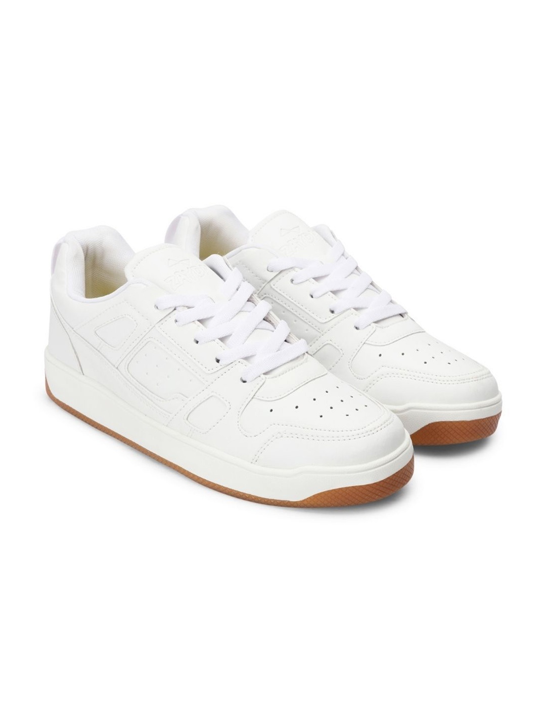 

ZAYDN Men Perforations Memory Foam Round Toe Sneakers, Off white
