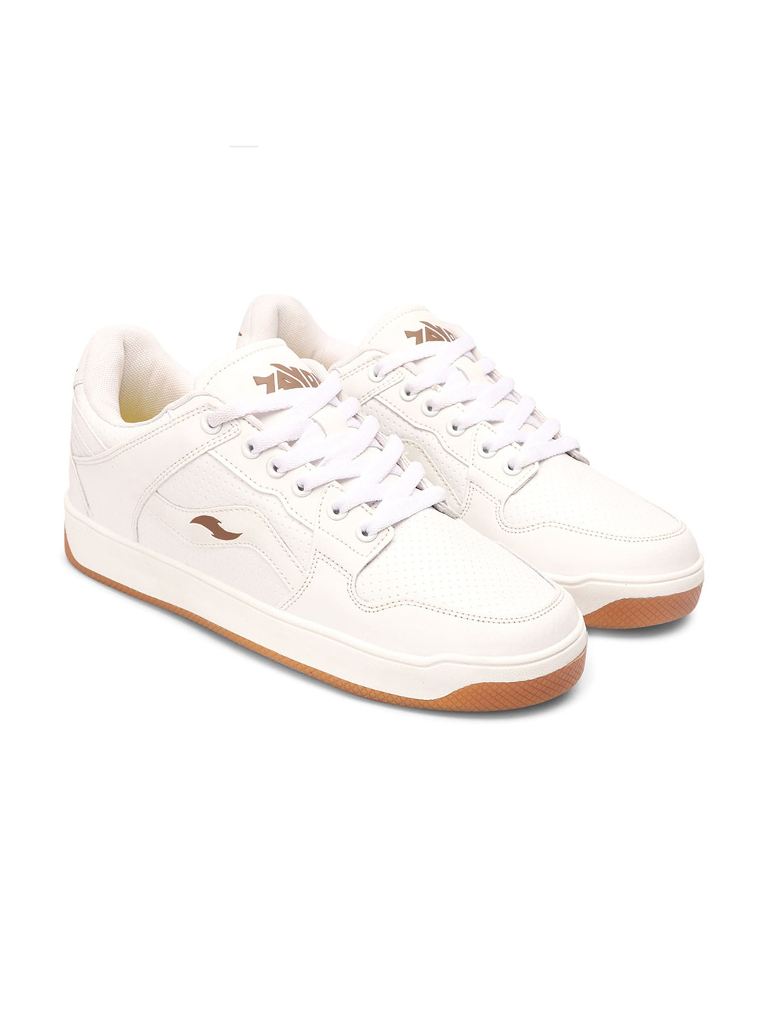 

ZAYDN Men Round Toe Memory Foam Sneakers, Off white