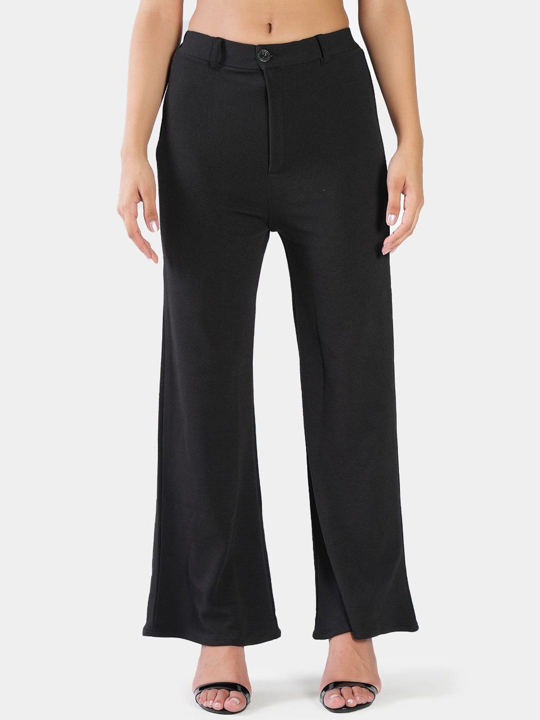 

BAESD Women High-Rise Easy Wash Bootcut Trousers, Black
