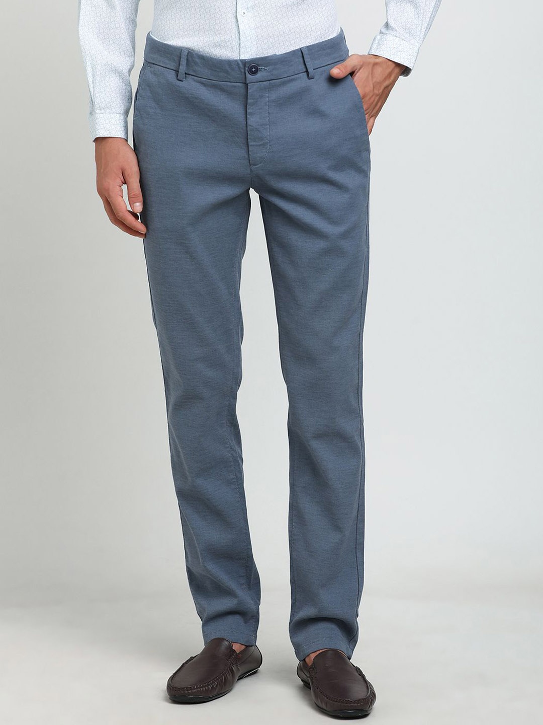 

Turtle Men Relaxed Skinny Fit Trousers, Blue