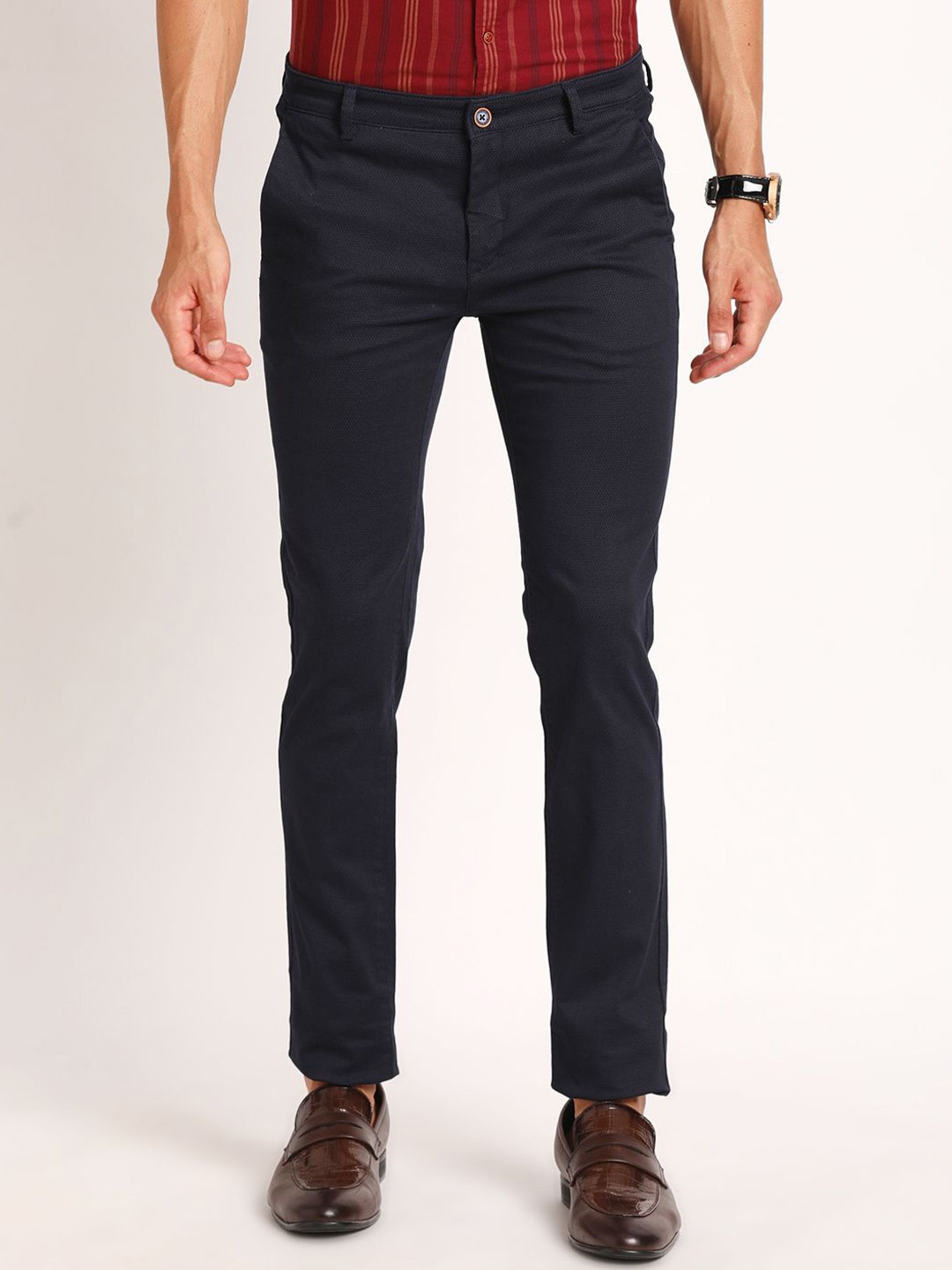 

Turtle Men Relaxed Slim Fit Trousers, Navy blue