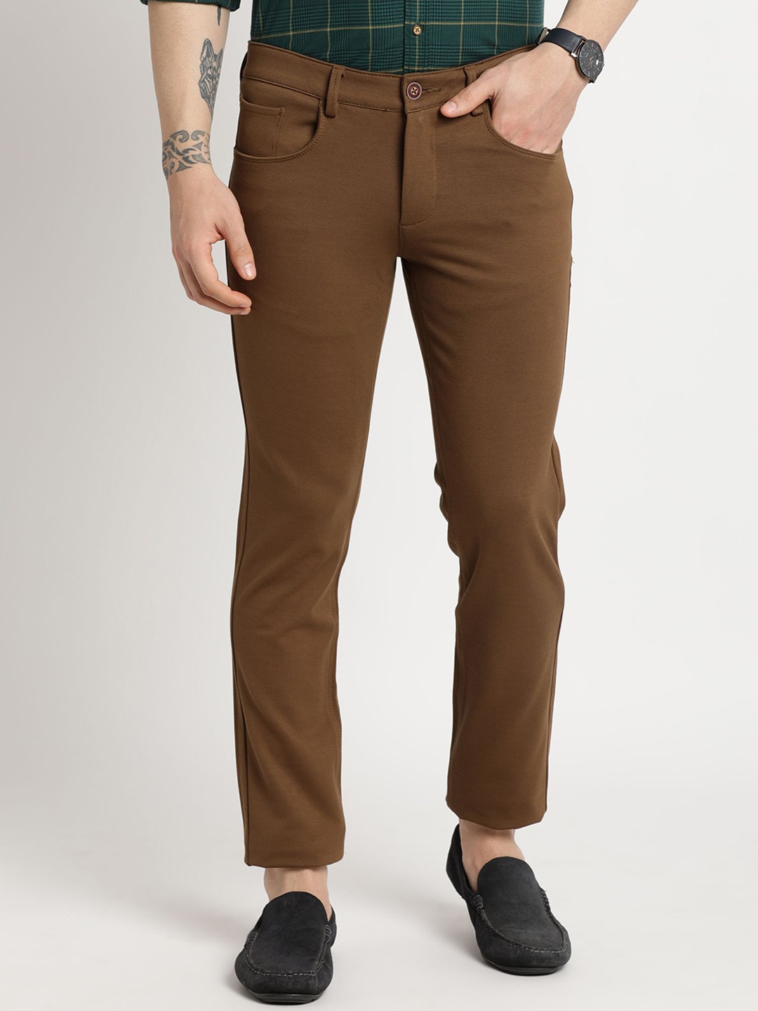 

Turtle Men Relaxed Tapered Fit Trousers, Camel brown