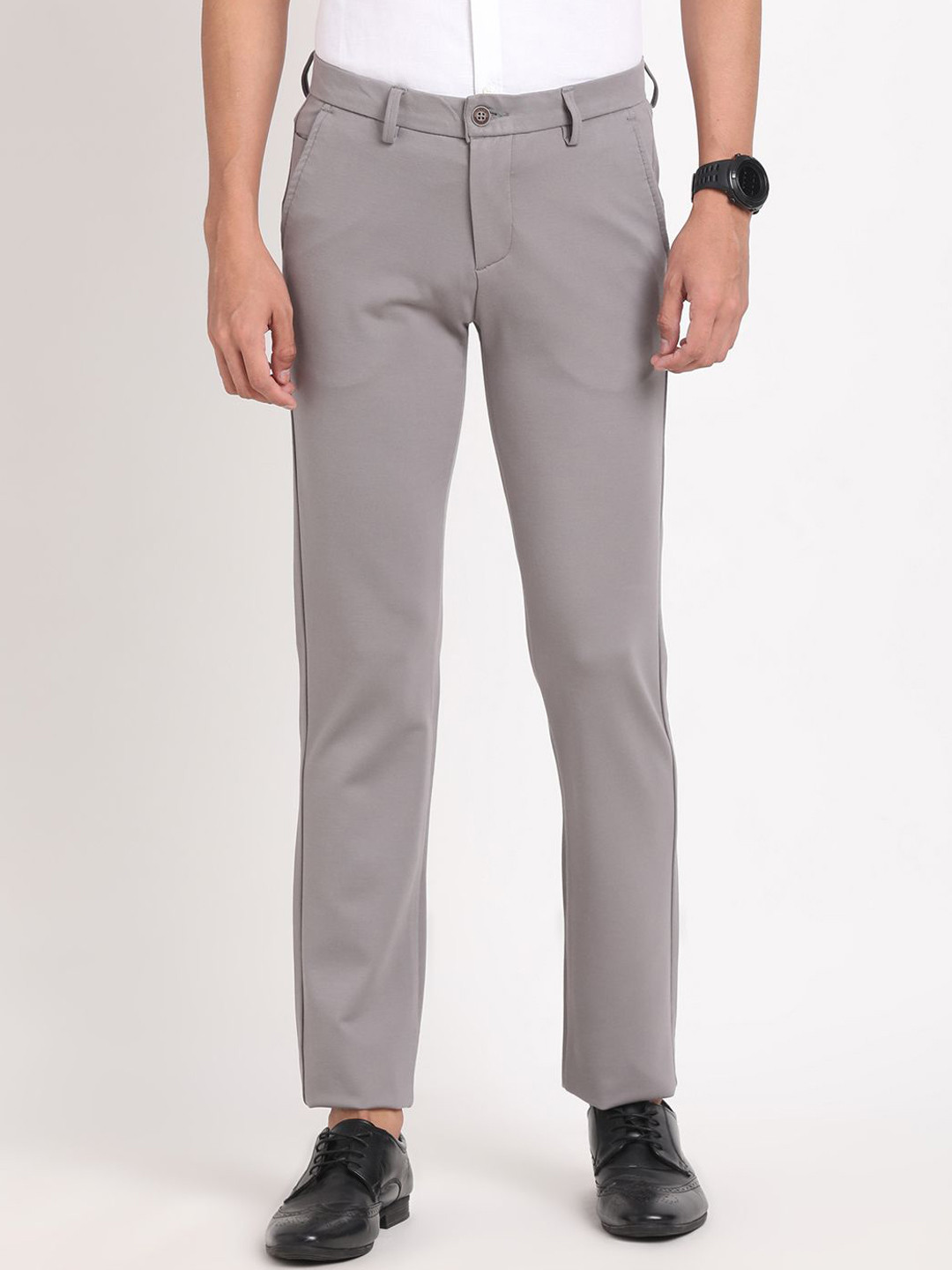 

Turtle Men Relaxed Skinny Fit Trousers, Grey