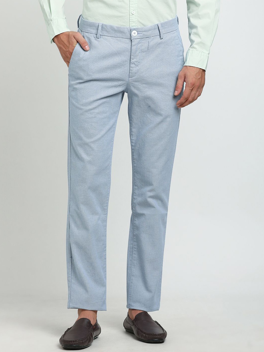 

Turtle Men Relaxed Skinny Fit Chinos Trousers, Blue