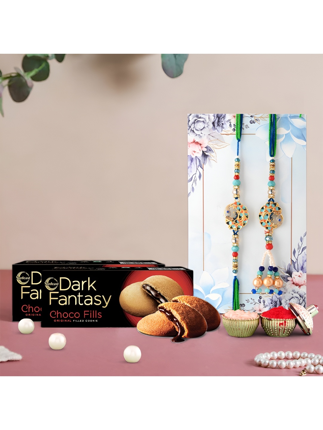 

Ascension Bhaiya Bhabhi Rakhi With Dark Fantasy & Roli Tilak, Green
