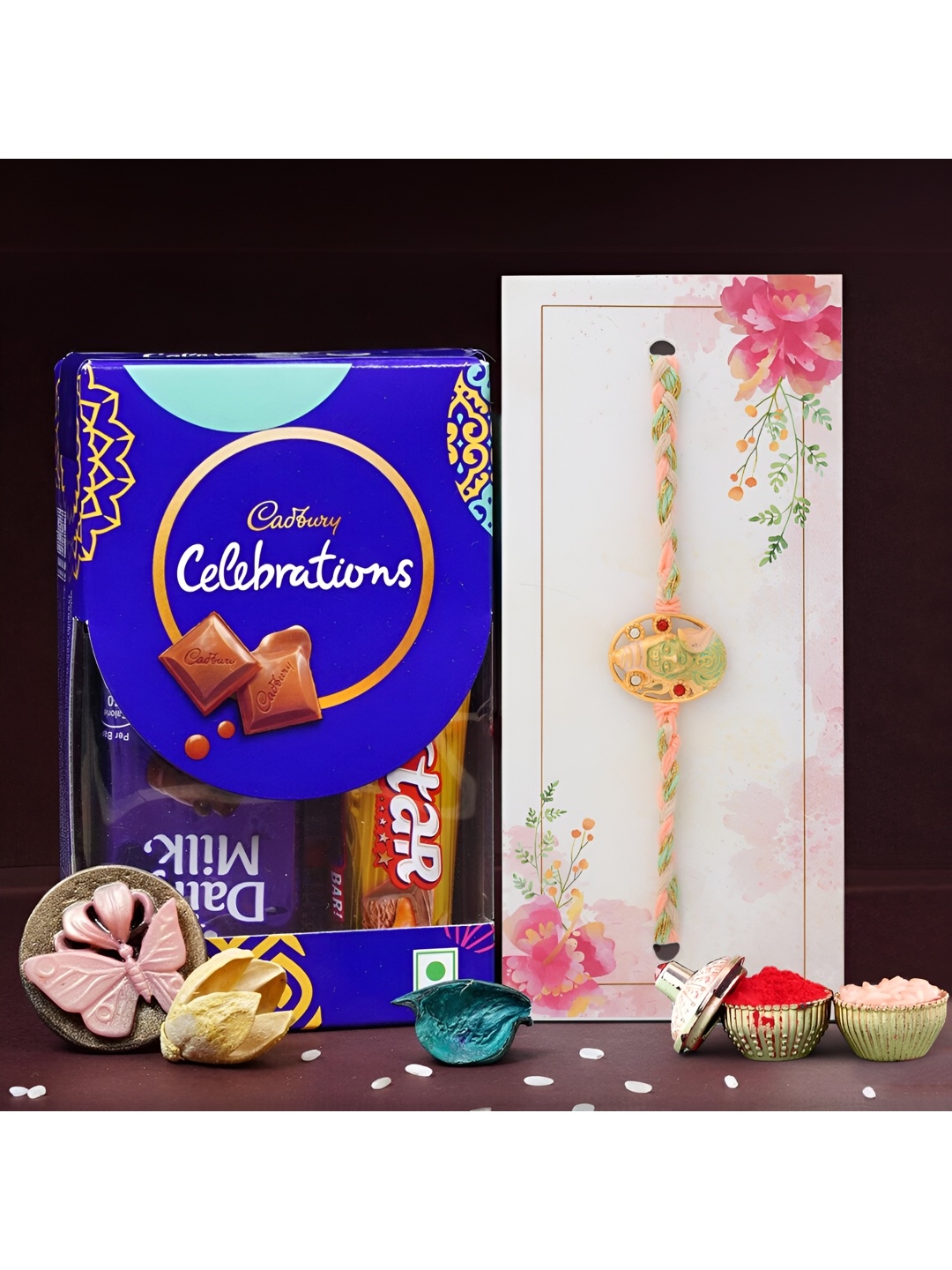 

Ascension Rakhi With Small Celebration Pack & Roli Tilak, Green