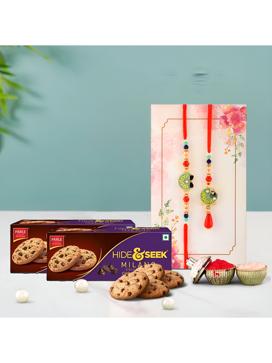 

Ascension Bhaiya Bhabhi Rakhi With Milano Cookies & Roli Tilak, Purple