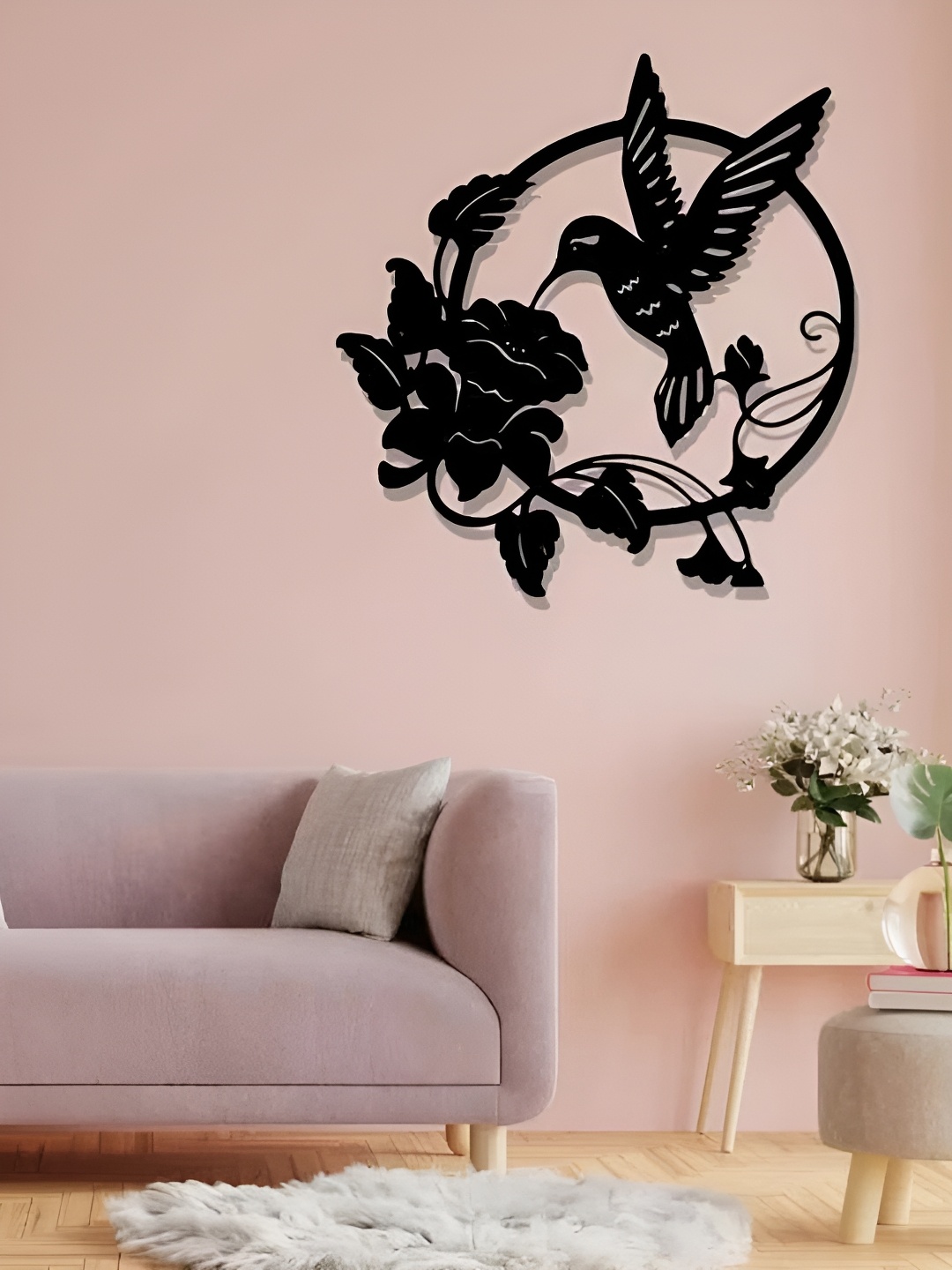 

Artrooms Humming Bird Metal Wall Art, Black