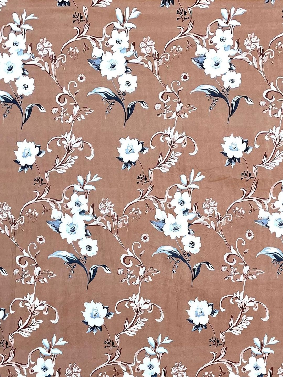 

Lunar Days Brown Floral Printed 250 TC Single Bedsheet with 1 Pillow Covers