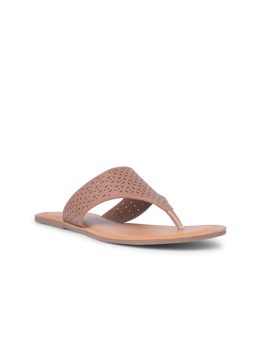 

Bata Women Open Toe Flats with Laser Cuts, Pink