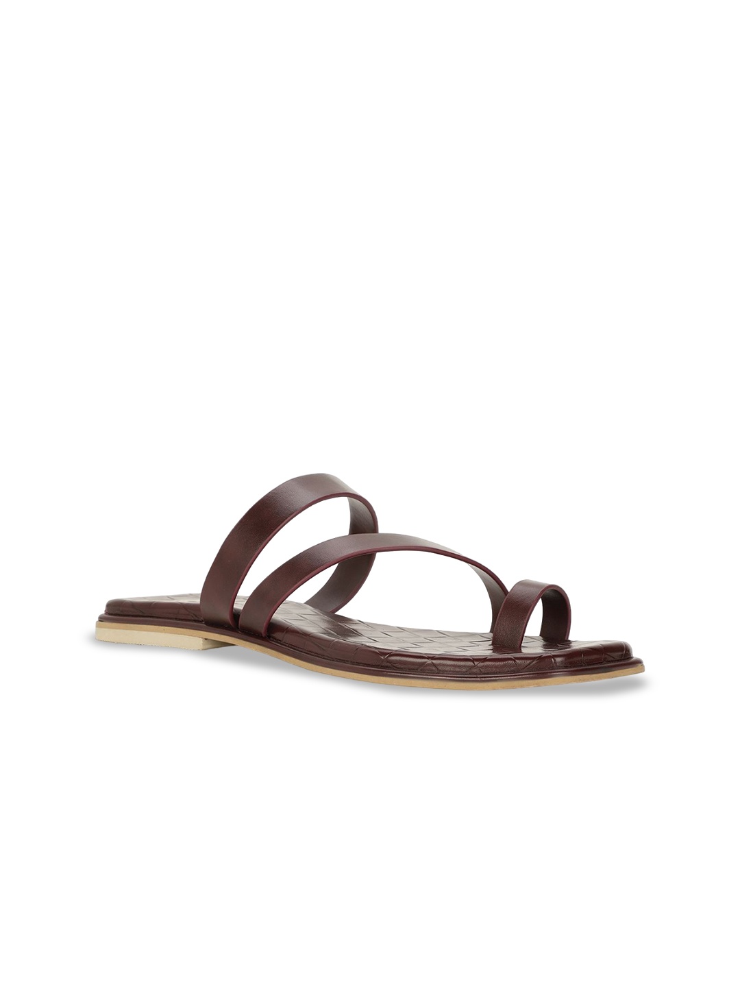 

Bata Women Colourblocked One Toe Flats, Brown
